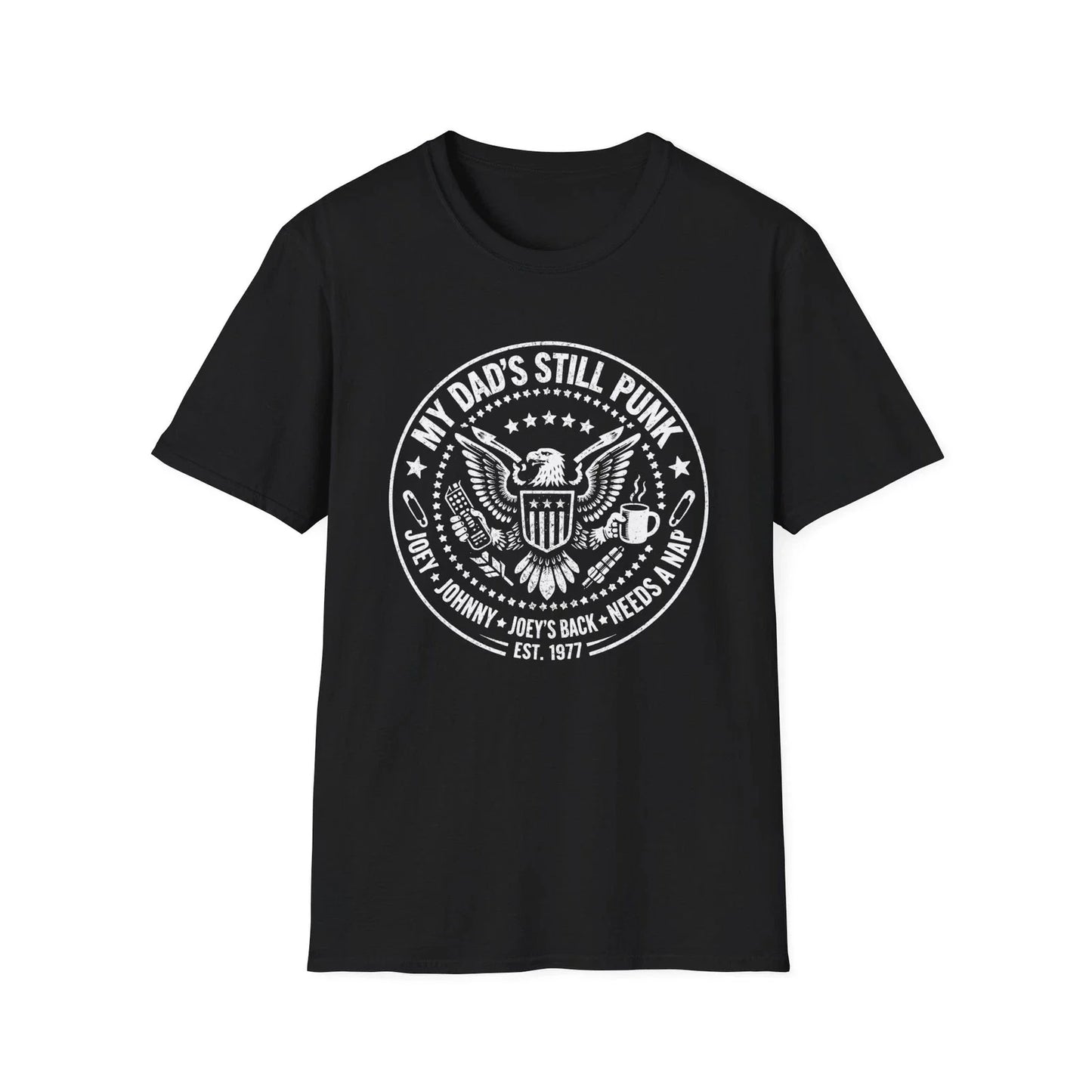 Punk Dad Shirt Funny Ramones Parody Tee Vintage Style My Dads Still Punk Unisex T-shirt, Sweatshirt, Hoodie, Long Sleeve Tee - T-Shirt, Sweatshirt, Hoodie