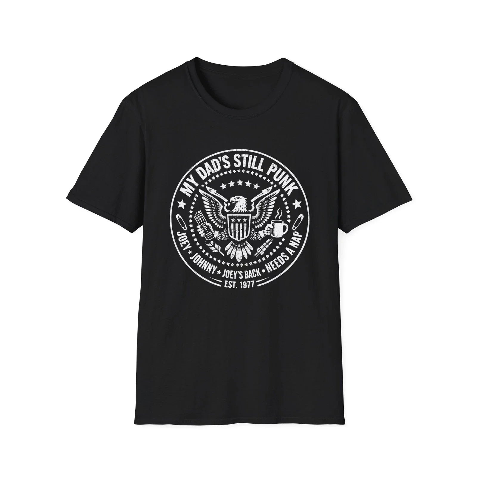 Punk Dad Shirt Funny Ramones Parody Tee Vintage Style My Dads Still Punk Unisex T-shirt, Sweatshirt, Hoodie, Long Sleeve Tee - T-Shirt, Sweatshirt, Hoodie