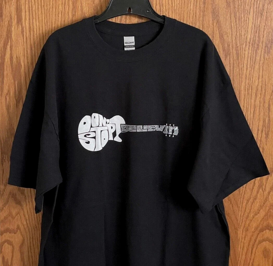 L.A. Pop Art Don't Stop Believin Black T-Shirt 100% Cotton Men's Size XL NWOT Unisex T-shirt, Sweatshirt, Hoodie, Long Sleeve Tee - T-Shirt, Sweatshirt, Hoodie