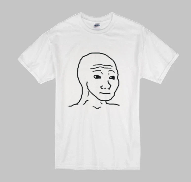 Basic Wojak Large White Tshirt Meme Design Unisex T-shirt, Sweatshirt, Hoodie, Long Sleeve Tee - T-Shirt, Sweatshirt, Hoodie