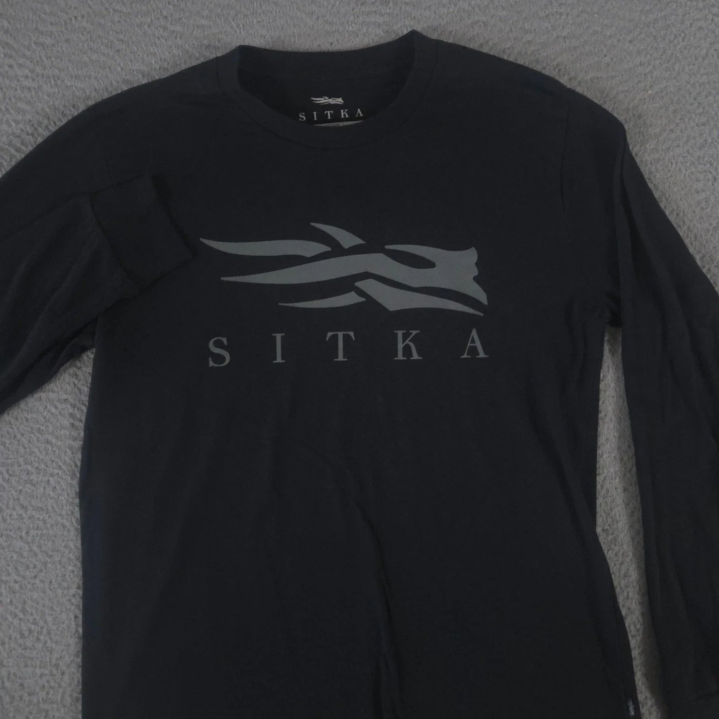 Sitka Shirt Mens Medium Black Logo Graphic Long Sleeve Cotton Poly Blend Tee Unisex T-shirt, Sweatshirt, Hoodie, Long Sleeve Tee - T-Shirt, Sweatshirt, Hoodie