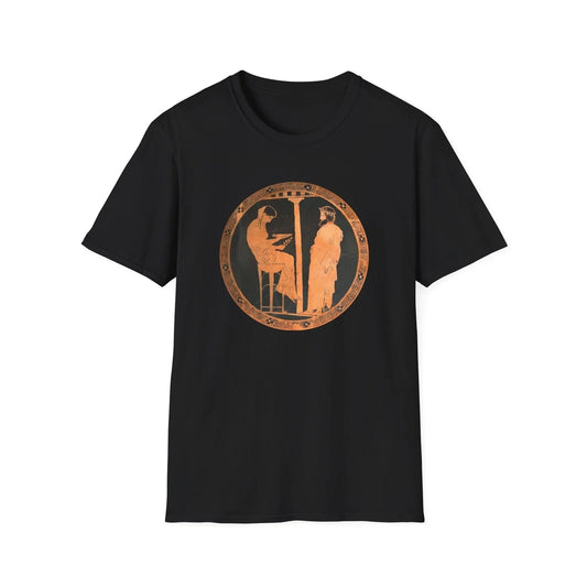 Ancient Greek Pottery T-Shirt Oracle At Delphi King Aigeus Red Figure Art Kylix Unisex T-shirt, Sweatshirt, Hoodie, Long Sleeve Tee - T-Shirt, Sweatshirt, Hoodie