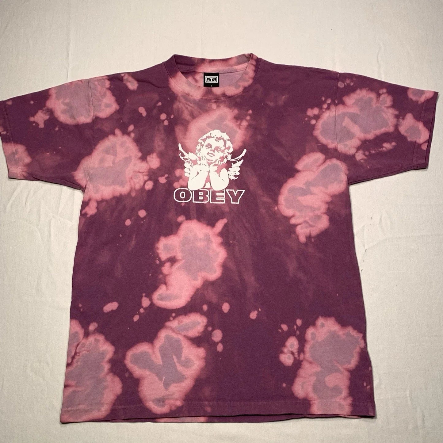 Vintage Obey Angel Tie Dyed Shirt Mens Small Cherub Street Wear Tee Y2K 2000s Unisex T-shirt, Sweatshirt, Hoodie, Long Sleeve Tee - T-Shirt, Sweatshirt, Hoodie