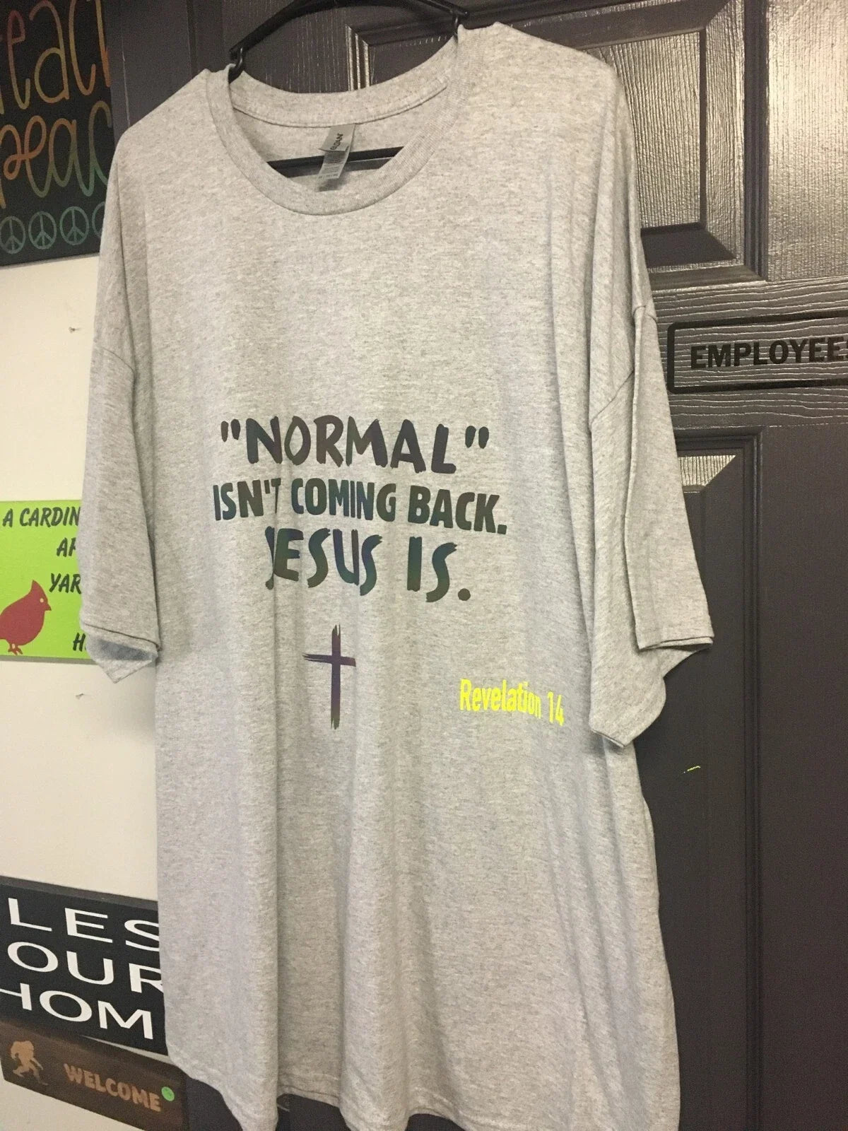 HANDMADE "NORMAL ISN'T COMING BACK. JESUS IS." T SHIRT gray GILDAN  medium Unisex T-shirt, Sweatshirt, Hoodie, Long Sleeve Tee - T-Shirt, Sweatshirt, Hoodie