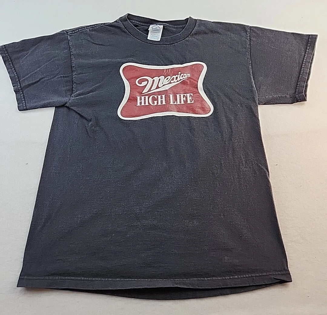 Mexican High Life Beer Spoof Logo Mens Medium Black - Adult & Kids T-Shirts, Sweatshirts & Hoodies apparel design preview 1