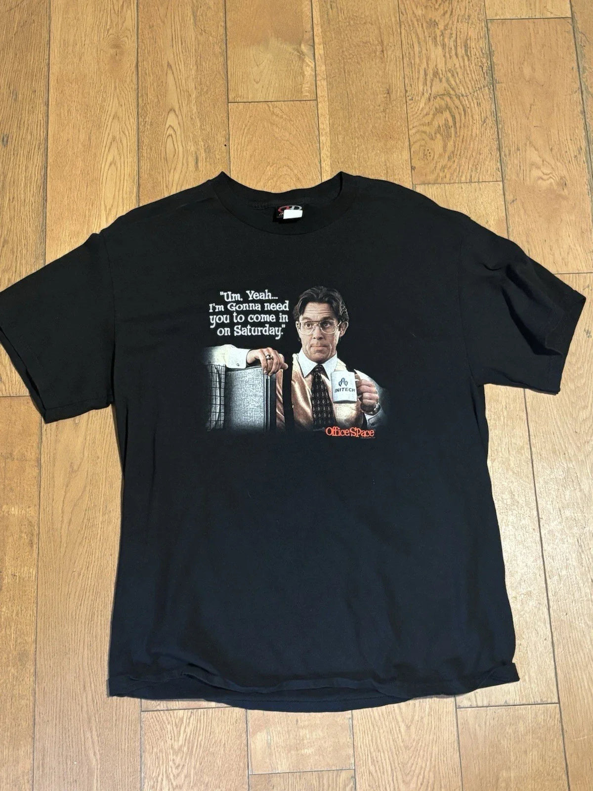 Fox 2004 Office Space Bill Lumbergh Movie Promo Black T-Shirt Size Large Unisex T-shirt, Sweatshirt, Hoodie, Long Sleeve Tee - T-Shirt, Sweatshirt, Hoodie
