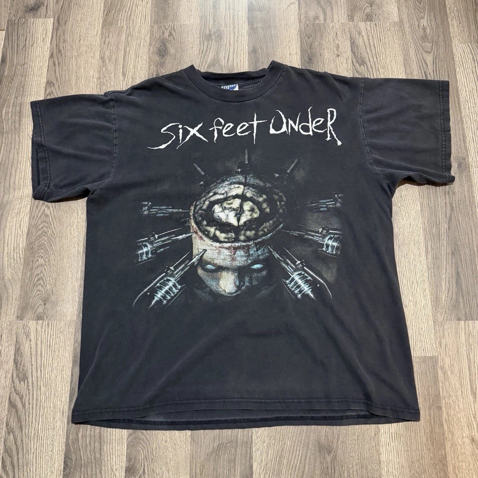 Vintage Six Feet Under Band T-Shirt 2 Sided Size L 1990s Unisex T-shirt, Sweatshirt, Hoodie, Long Sleeve Tee - T-Shirt, Sweatshirt, Hoodie