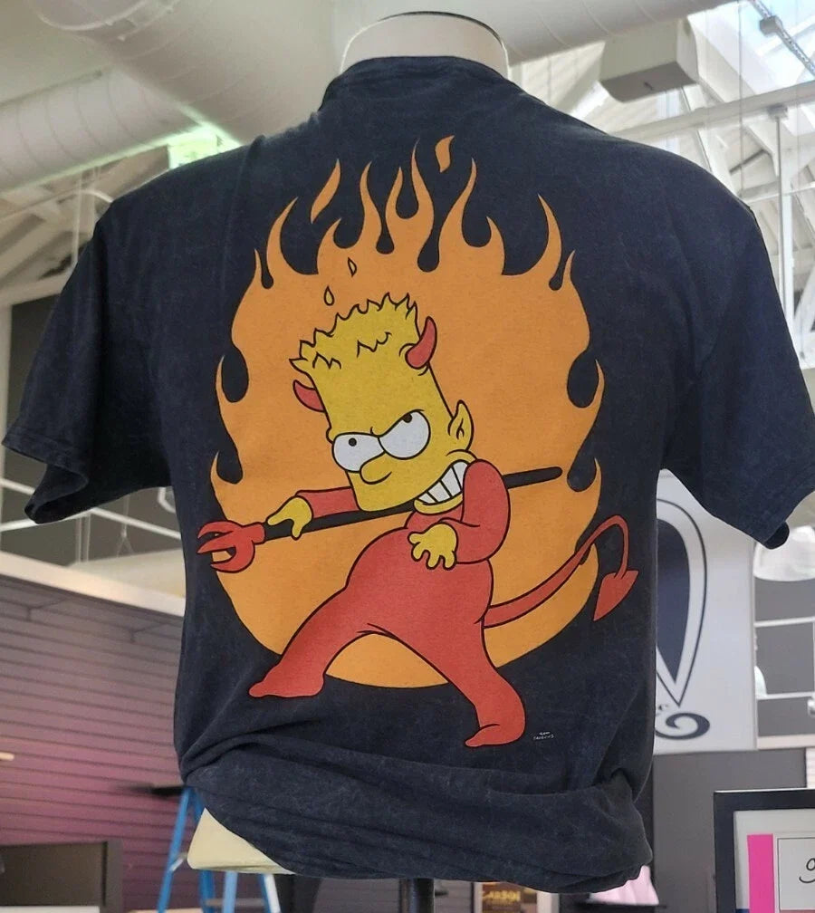 Men's The Simpsons Devilish Bart Simpson Size L Black T-Shirt 100% Cotton NWT Unisex T-shirt, Sweatshirt, Hoodie, Long Sleeve Tee - T-Shirt, Sweatshirt, Hoodie