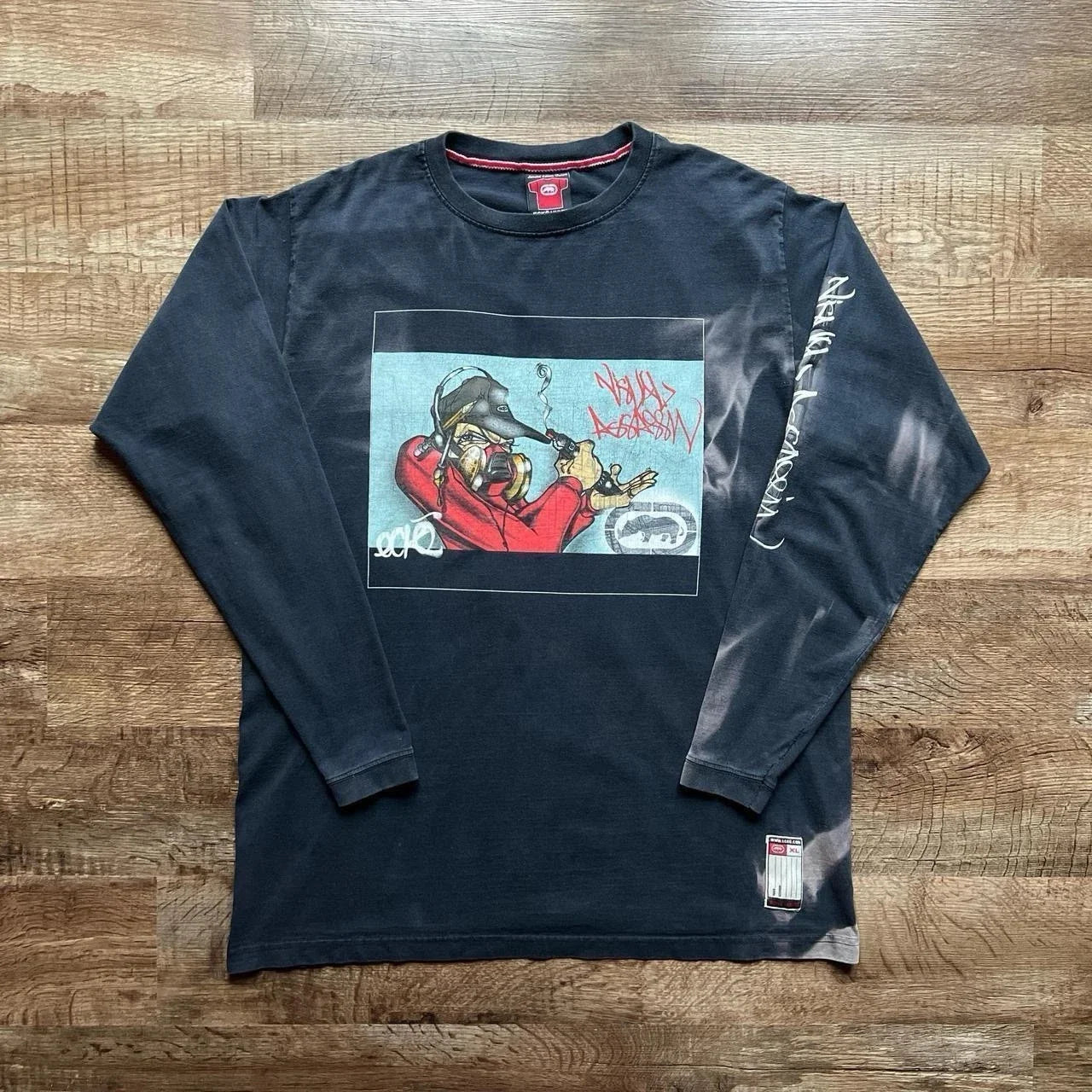 Vintage 90s Made in USA Ecko Unltd. Visual Assassins Graffiti Long-Sleeve Shirt Unisex T-shirt, Sweatshirt, Hoodie, Long Sleeve Tee - T-Shirt, Sweatshirt, Hoodie