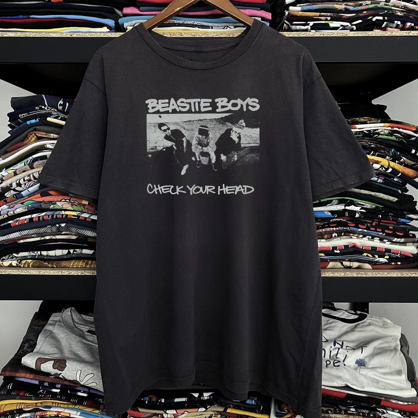 90s Beastie Boys Check Your Head Aged T-Shirt Black M Unisex T-shirt, Sweatshirt, Hoodie, Long Sleeve Tee - T-Shirt, Sweatshirt, Hoodie