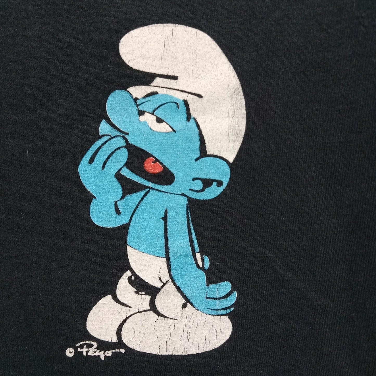 The Smurfs Size Medium Lazy Sleepy Mushroom Cartoon Graphic T-Shirt Retro Style Unisex T-shirt, Sweatshirt, Hoodie, Long Sleeve Tee - T-Shirt, Sweatshirt, Hoodie
