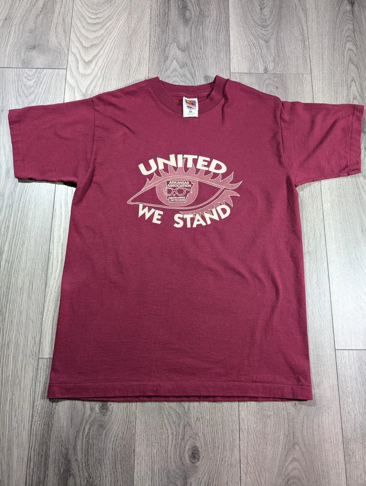 Vintage Burgundy United We Stand Graphic T-Shirt Fruit of the Loom Heavy Cotton Unisex T-shirt, Sweatshirt, Hoodie, Long Sleeve Tee - T-Shirt, Sweatshirt, Hoodie
