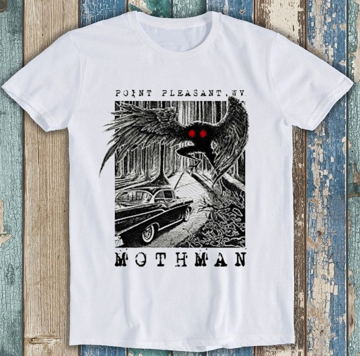Mothman Encounter Point Pleasant Retro Funny Gift Tee T Shirt 2731 Unisex T-shirt, Sweatshirt, Hoodie, Long Sleeve Tee - T-Shirt, Sweatshirt, Hoodie