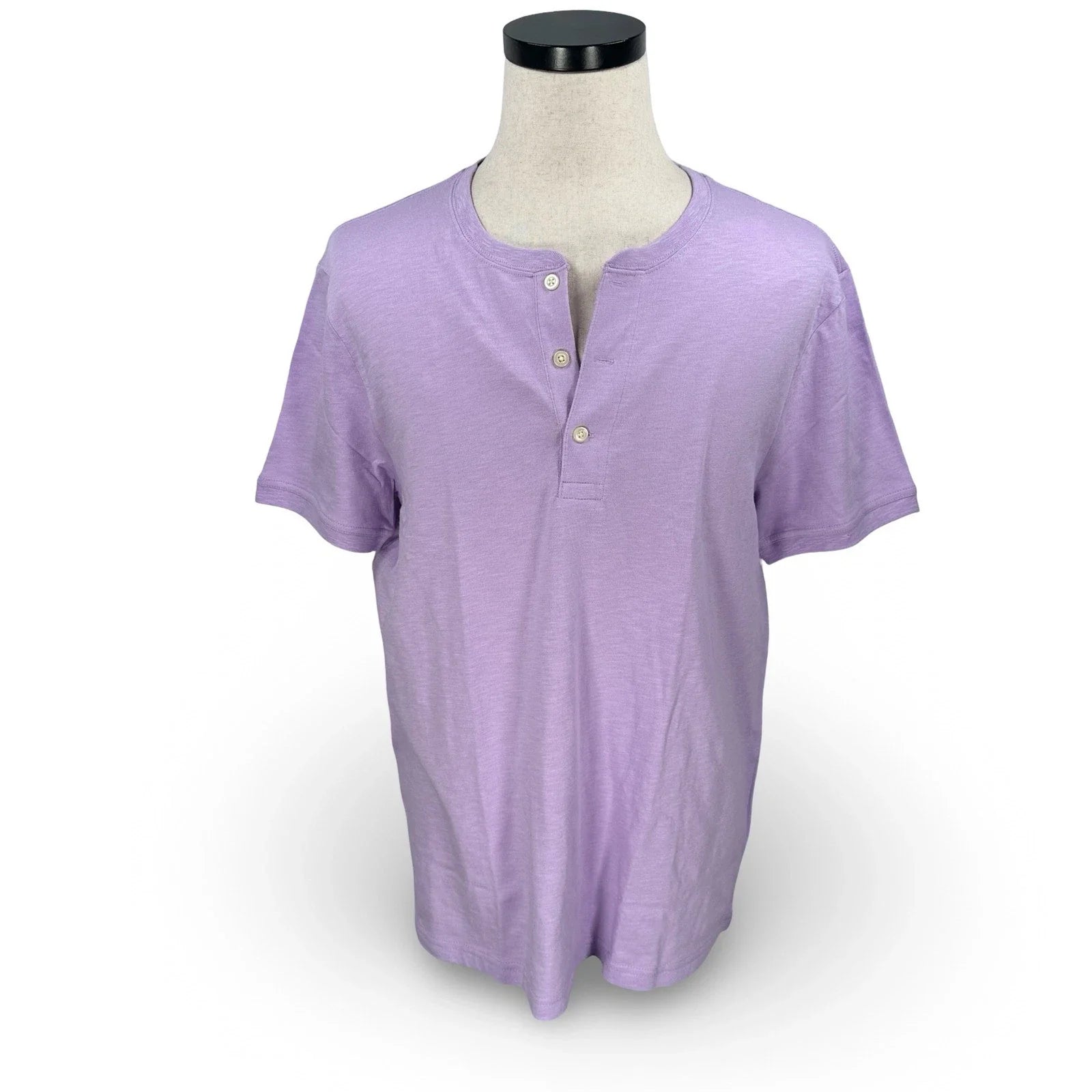 J.Crew Mens Slub Cotton Short Sleeve Henley Shirt Purple Lilac Lavender Large Unisex T-shirt, Sweatshirt, Hoodie, Long Sleeve Tee - T-Shirt, Sweatshirt, Hoodie