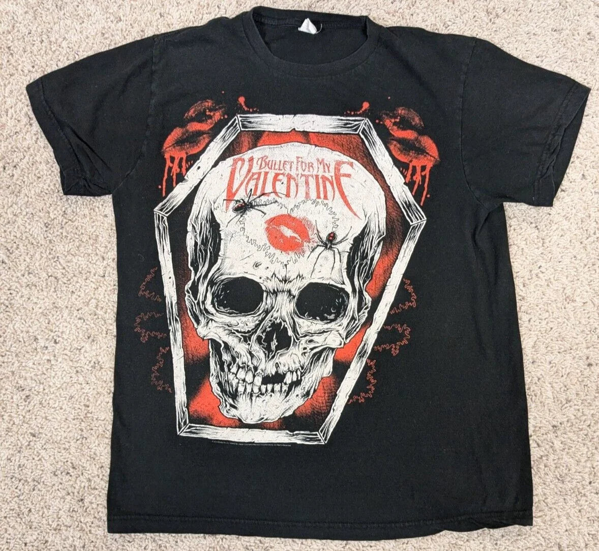Bullet For My Valentine Shirt Mens Medium Black Heavy Metal Band Tee Skull Y2K Unisex T-shirt, Sweatshirt, Hoodie, Long Sleeve Tee - T-Shirt, Sweatshirt, Hoodie
