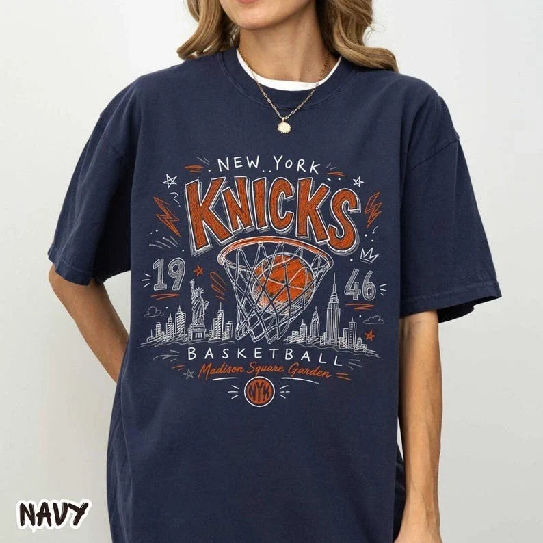 New York Basketball Shirt, Retro NYC Tee, Vintage Streetwear Sports Graphic Unisex T-shirt, Sweatshirt, Hoodie, Long Sleeve Tee - T-Shirt, Sweatshirt, Hoodie