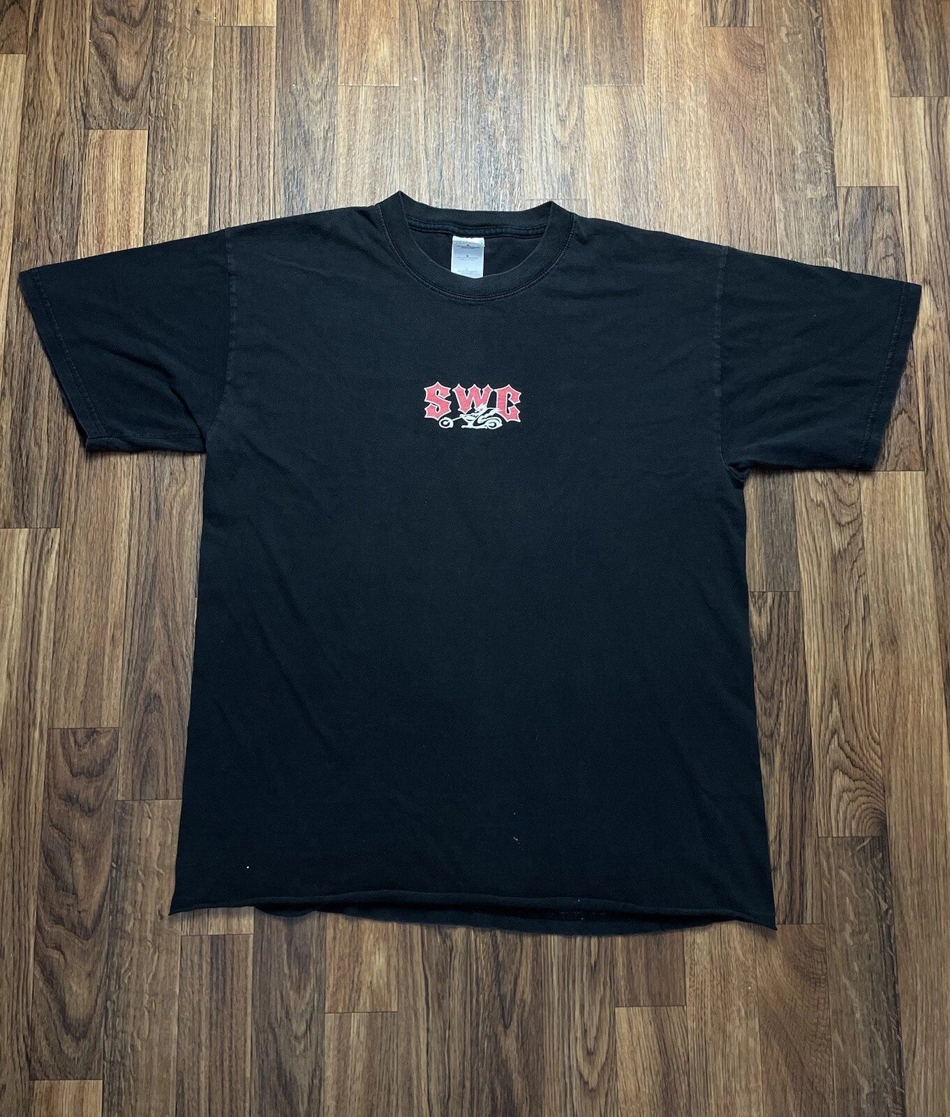 Vintage Biker Shirt Y2K Black Large Used SWC Straddle Throttle Ride Me Graphic Unisex T-shirt, Sweatshirt, Hoodie, Long Sleeve Tee - T-Shirt, Sweatshirt, Hoodie
