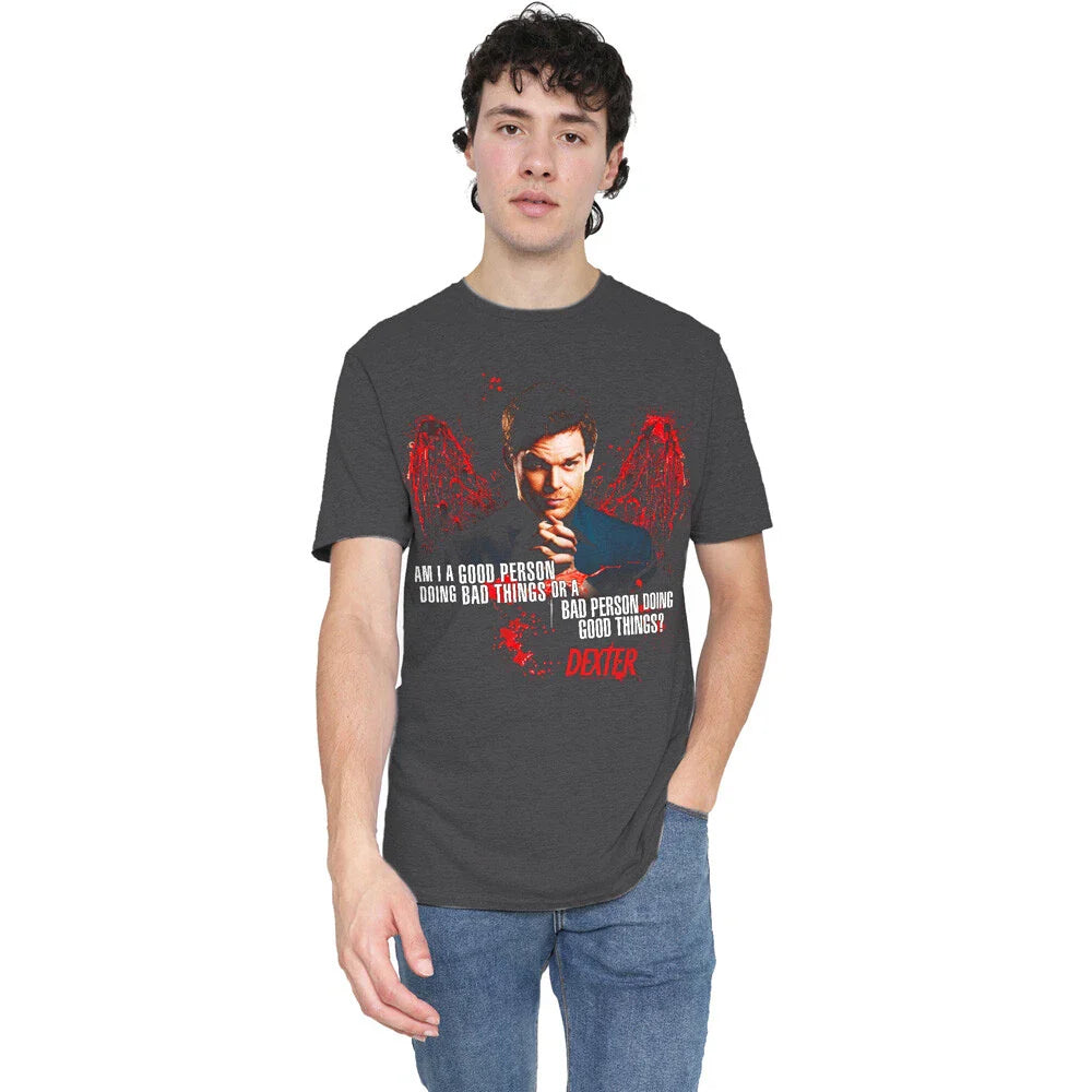 Dexter Good Bad T-Shirt S-2XL, Charcoal Unisex T-shirt, Sweatshirt, Hoodie, Long Sleeve Tee - T-Shirt, Sweatshirt, Hoodie