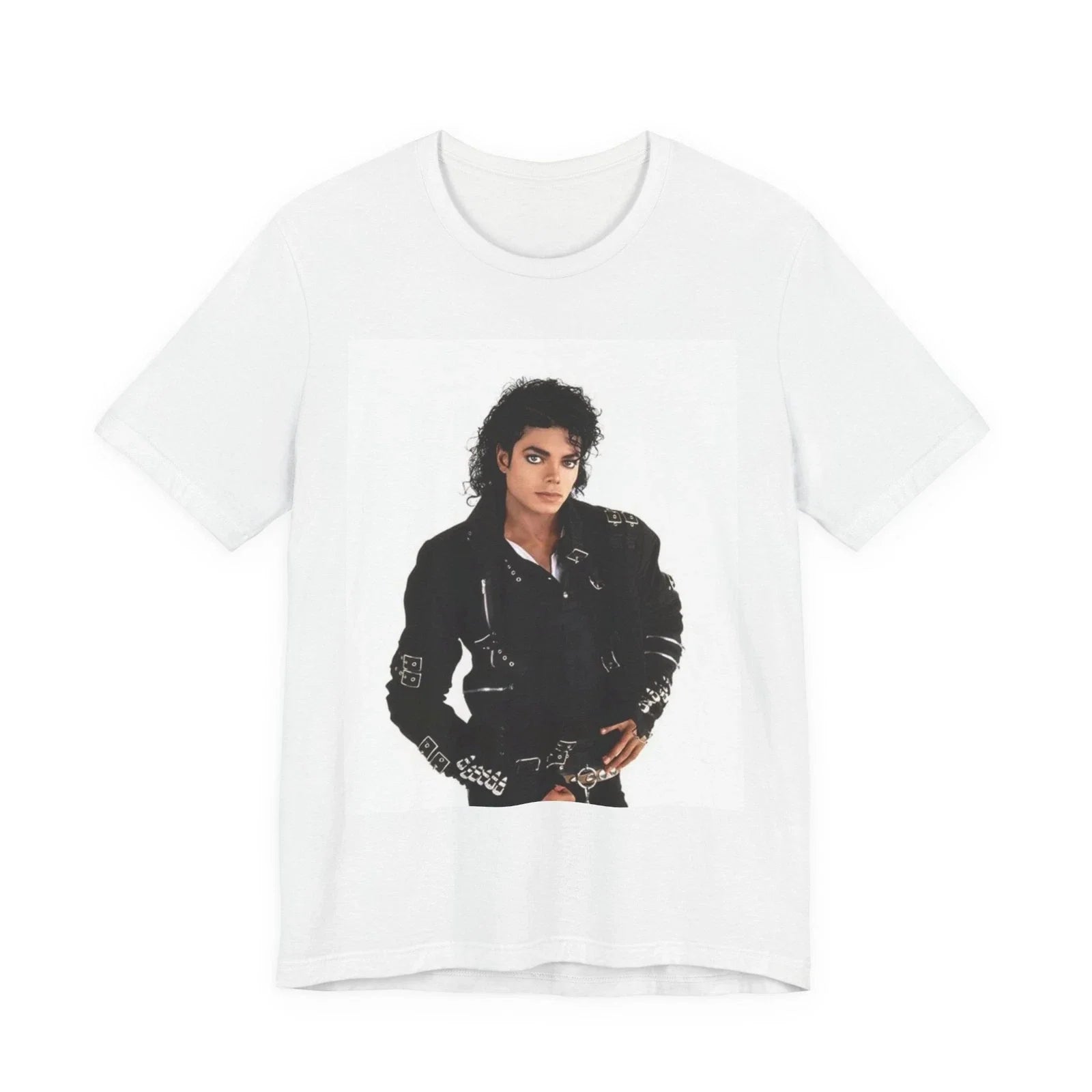 Retro Pop Star Portrait Tee | Vintage Leather Jacket Photo Unisex T-shirt, Sweatshirt, Hoodie, Long Sleeve Tee - T-Shirt, Sweatshirt, Hoodie