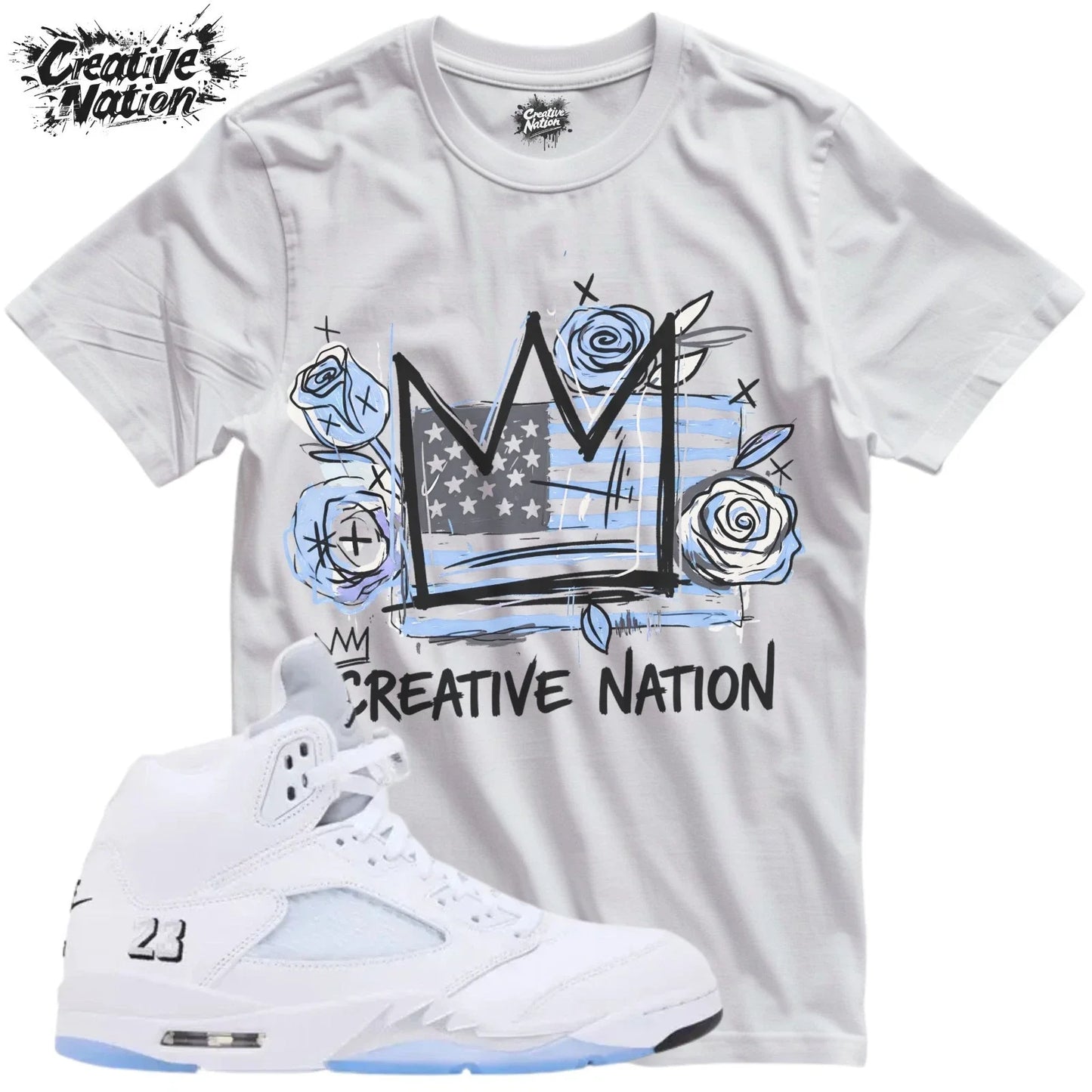 Shirt To Match 5 White Unisex Tee Sneaker Shirt USA Shirt For Sneaker Tee Unisex T-shirt, Sweatshirt, Hoodie, Long Sleeve Tee - T-Shirt, Sweatshirt, Hoodie