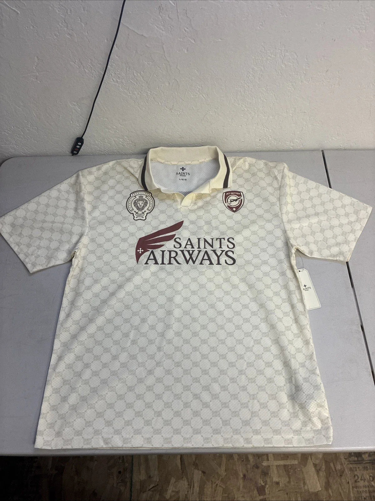 Saints Studio Cream Short Sleeve Soccer Jersey Mens Large #5 Unisex T-shirt, Sweatshirt, Hoodie, Long Sleeve Tee - T-Shirt, Sweatshirt, Hoodie