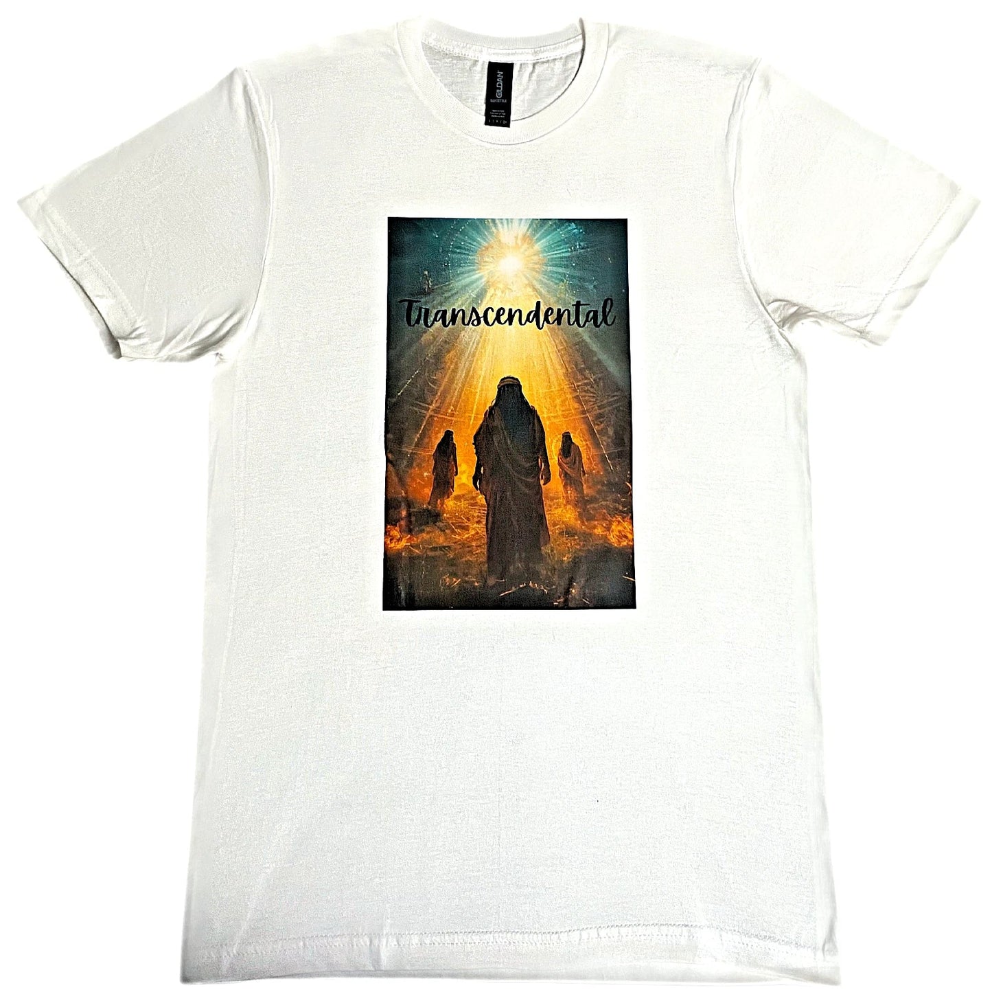 DTF Custom Made - TRANSCENDENTAL Short Sleeve T- Shirt - White SML Unisex T-shirt, Sweatshirt, Hoodie, Long Sleeve Tee - T-Shirt, Sweatshirt, Hoodie