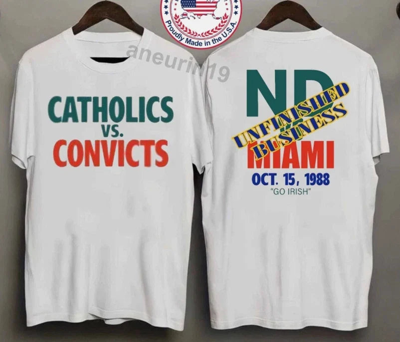 Catholics Vs Convicts 1988 Cotton T-Shirt Unisex T-shirt, Sweatshirt, Hoodie, Long Sleeve Tee - T-Shirt, Sweatshirt, Hoodie