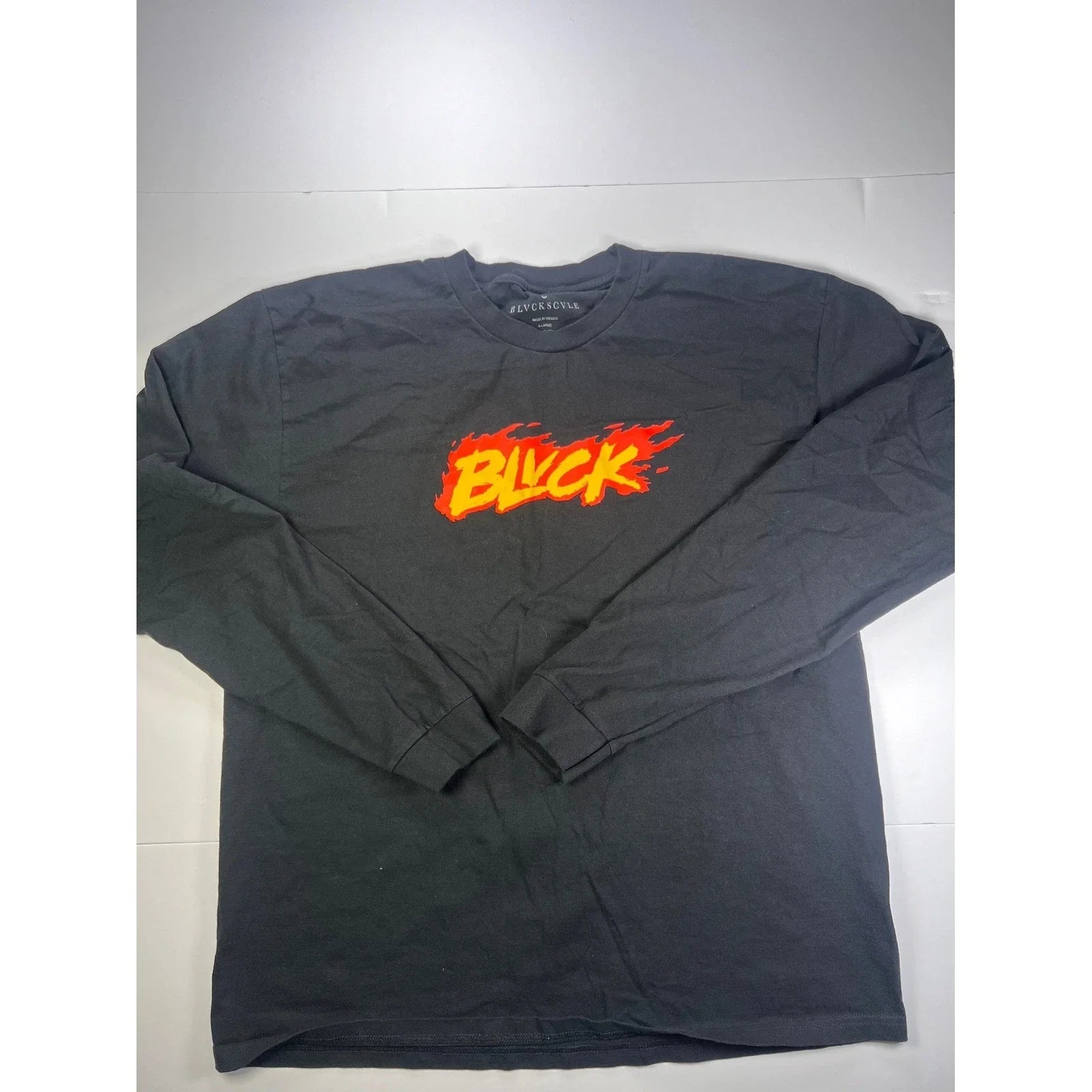 Black Scale Graphic Tee Mens XL Black Long Sleeve Flame Logo BLVCK Streetwear Unisex T-shirt, Sweatshirt, Hoodie, Long Sleeve Tee - T-Shirt, Sweatshirt, Hoodie