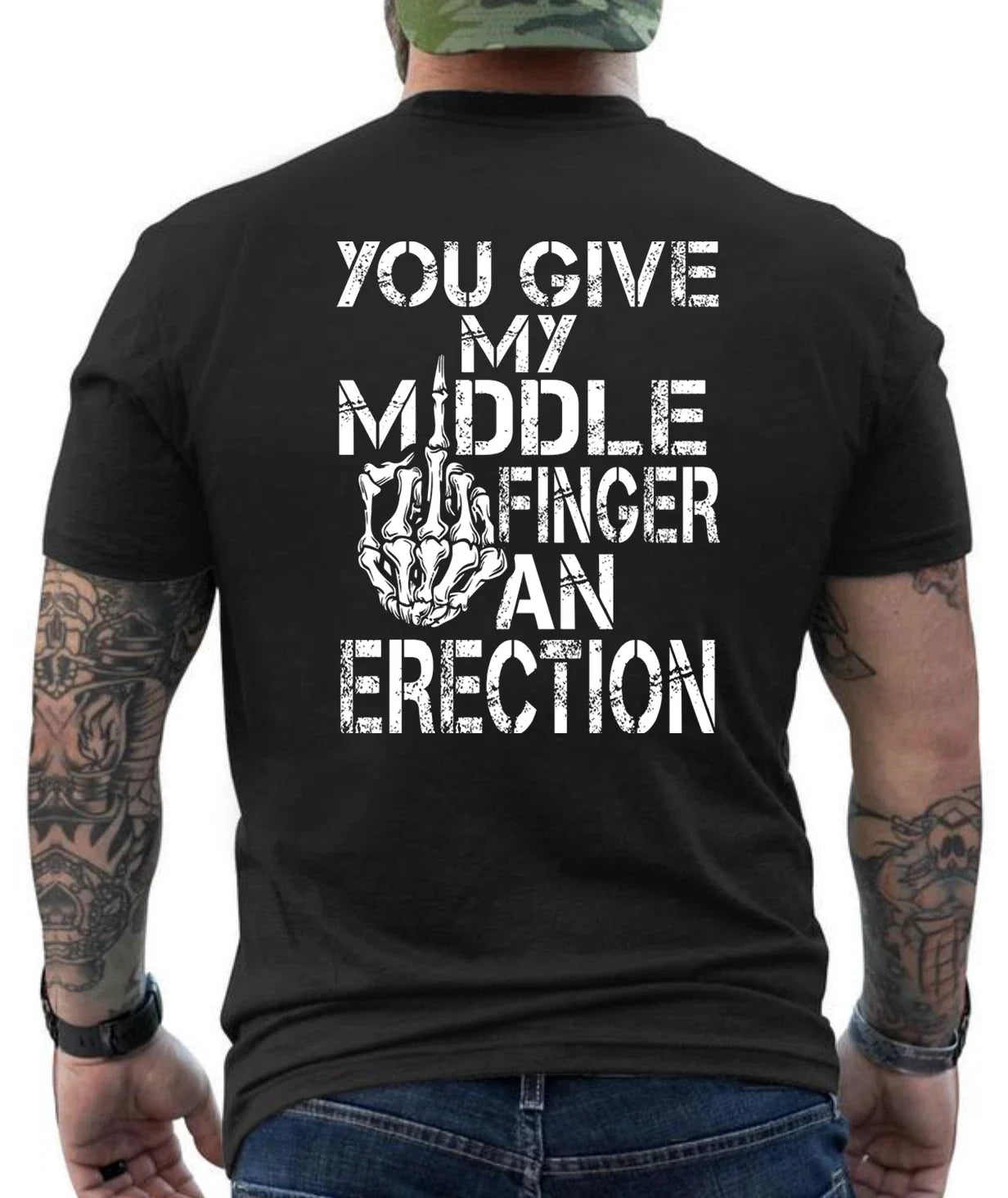 You Give My Middle Finger A Erection Funny Graphic Design  T- Shirt Unisex T-shirt, Sweatshirt, Hoodie, Long Sleeve Tee - T-Shirt, Sweatshirt, Hoodie