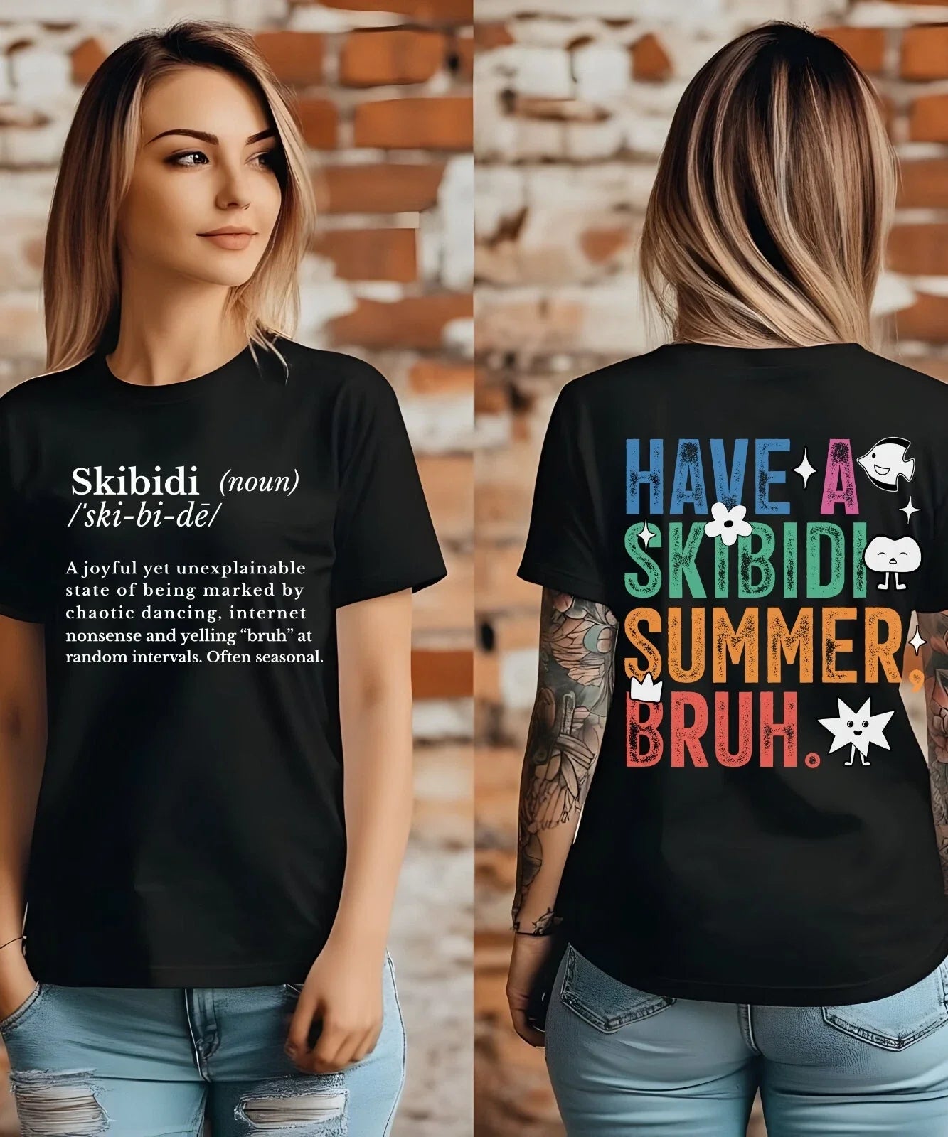 Funny Skibidi Meme Definition T-Shirt, Have a Skibidi Summer Bruh Shirt Unisex T-shirt, Sweatshirt, Hoodie, Long Sleeve Tee - T-Shirt, Sweatshirt, Hoodie