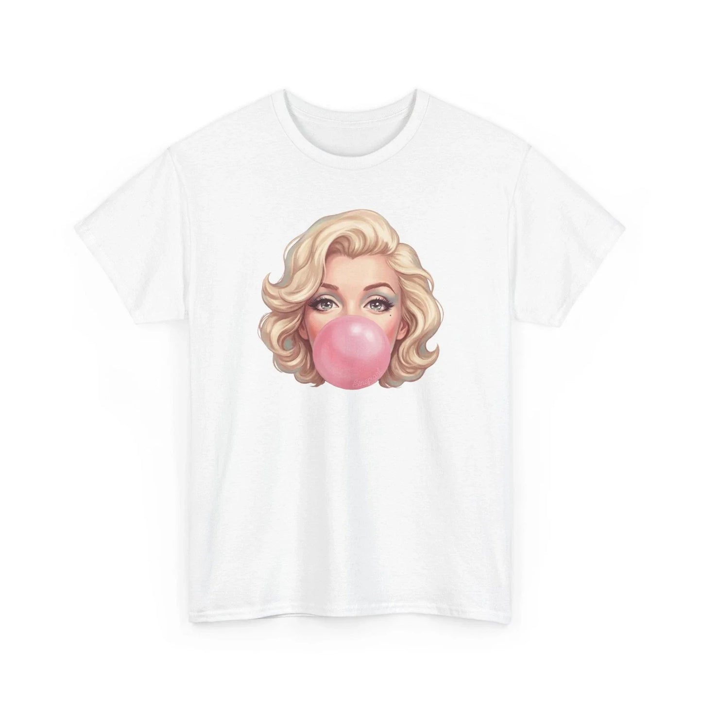 Marilyn Blowing Bubble Tee | Retro Pop Art Face T Shirt  4 colors, S to 2XL Unisex T-shirt, Sweatshirt, Hoodie, Long Sleeve Tee - T-Shirt, Sweatshirt, Hoodie