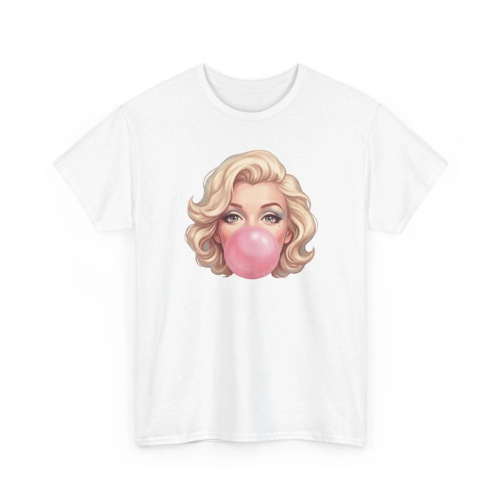 Marilyn Blowing Bubble Tee | Retro Pop Art Face T Shirt  4 colors, S to 2XL Unisex T-shirt, Sweatshirt, Hoodie, Long Sleeve Tee - T-Shirt, Sweatshirt, Hoodie