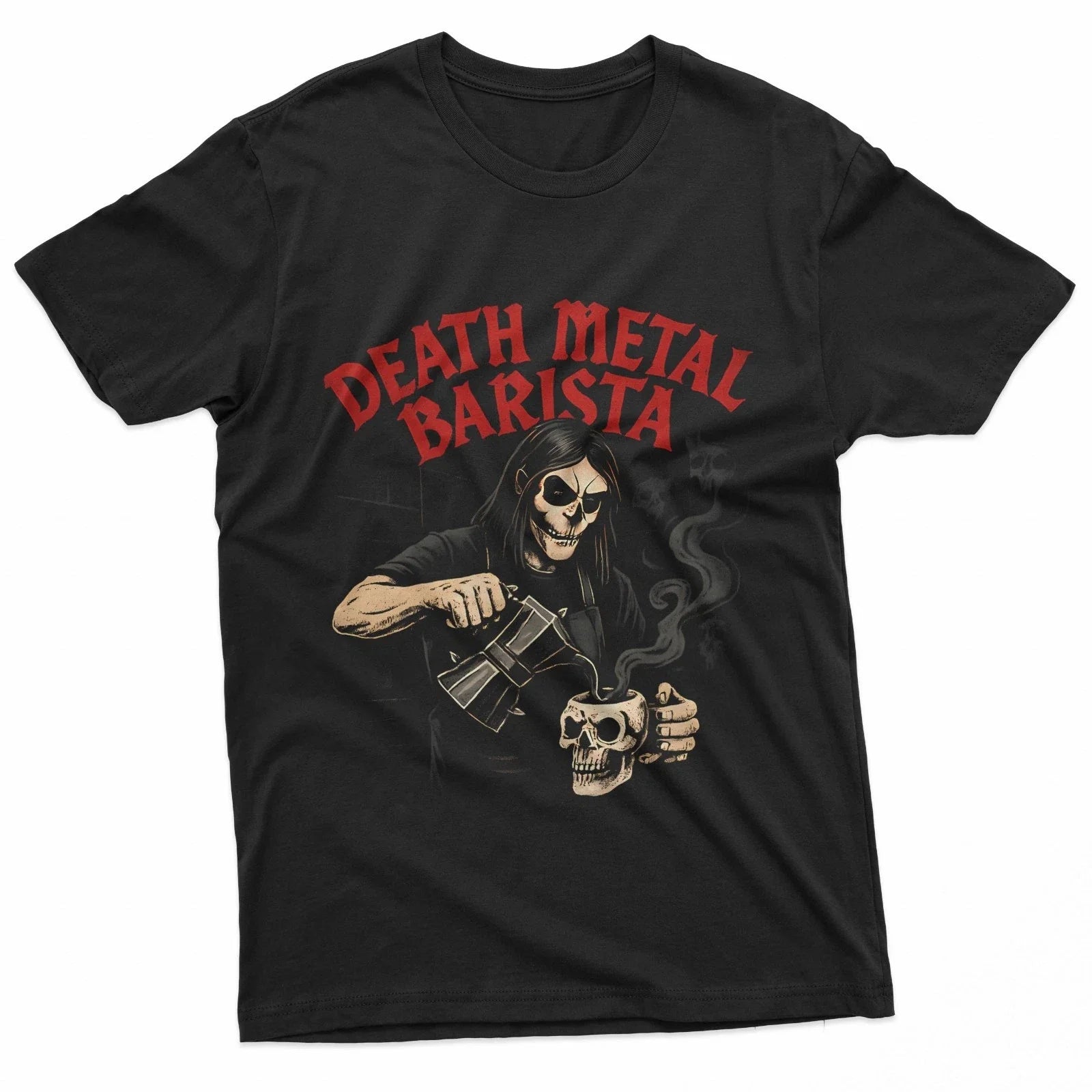 Death Metal Barista Coffee Lover T-Shirt Unisex T-shirt, Sweatshirt, Hoodie, Long Sleeve Tee - T-Shirt, Sweatshirt, Hoodie