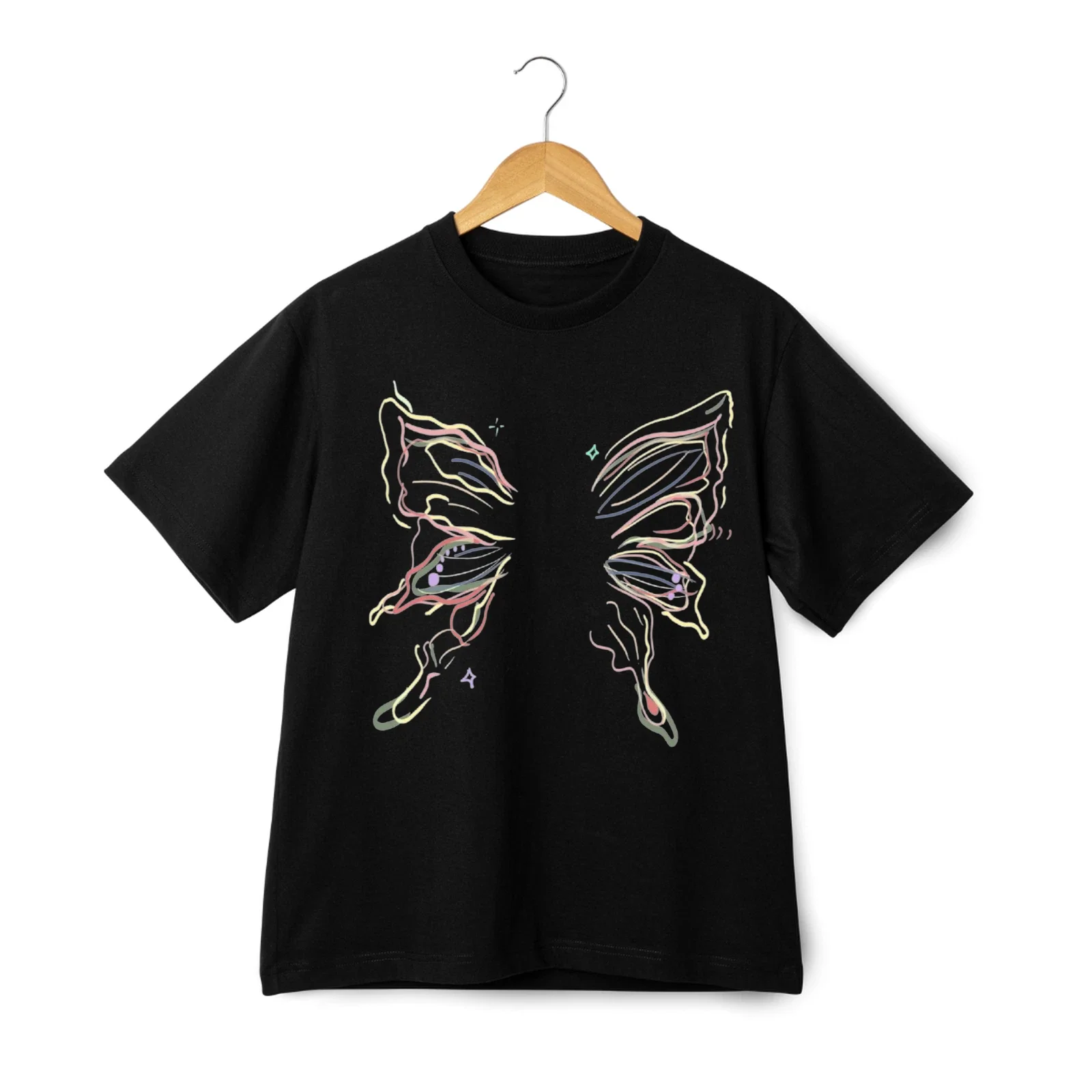 Colorful Abstract Butterfly Graphic Unisex Tee Unisex T-shirt, Sweatshirt, Hoodie, Long Sleeve Tee - T-Shirt, Sweatshirt, Hoodie