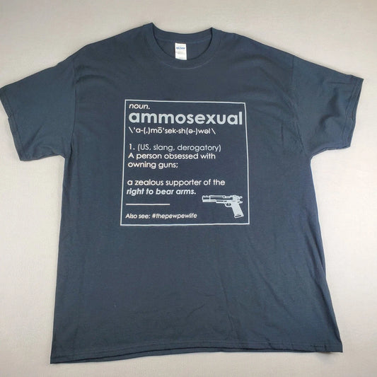 Ammosexual Gun Owner Shirt Mens XL Dark Black Right to Bear Arms Pew Pew Life Unisex T-shirt, Sweatshirt, Hoodie, Long Sleeve Tee - T-Shirt, Sweatshirt, Hoodie