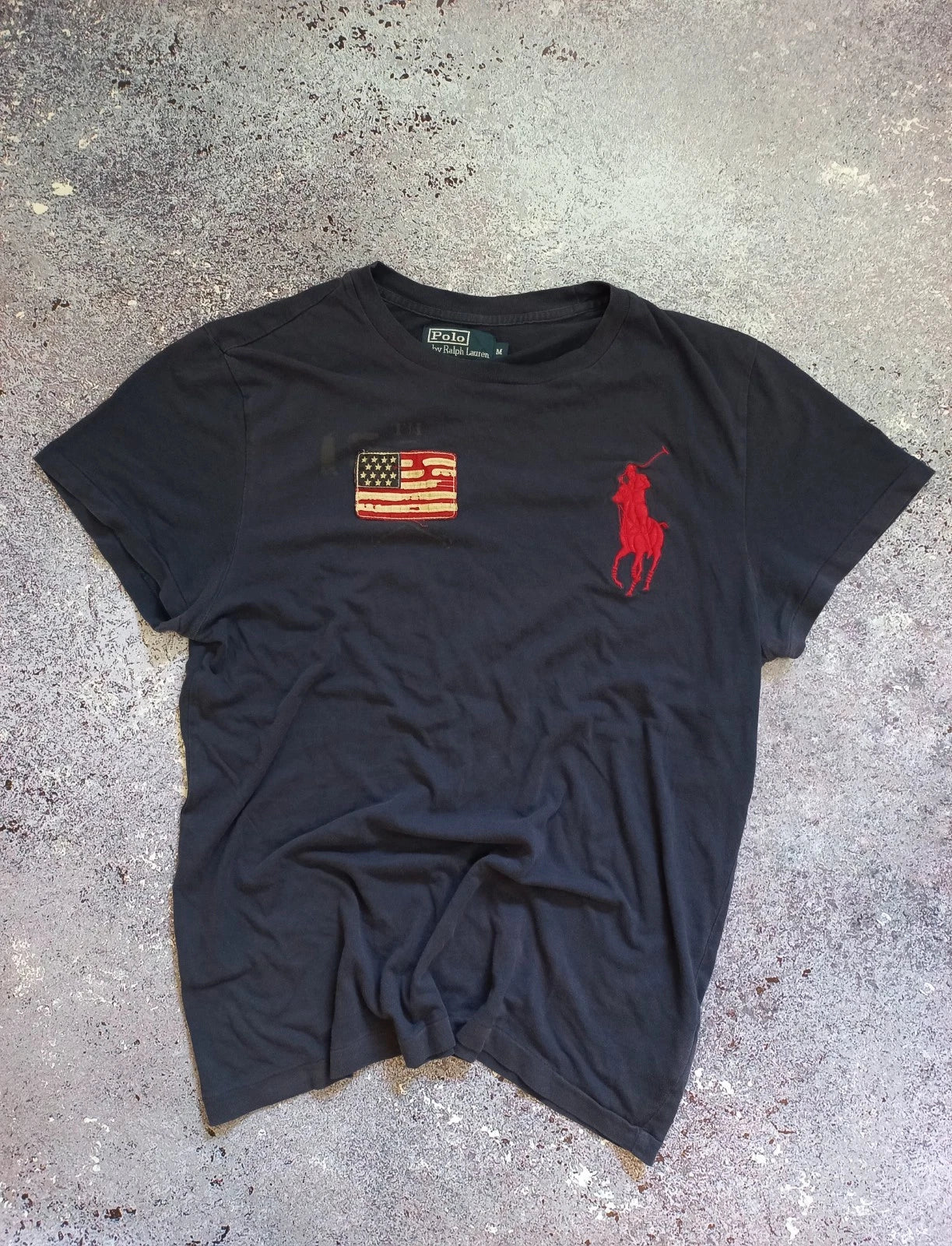 Vintage 00s Ralph Lauren Polo T-Shirt Big Logo USA Patch M Unisex T-shirt, Sweatshirt, Hoodie, Long Sleeve Tee - T-Shirt, Sweatshirt, Hoodie