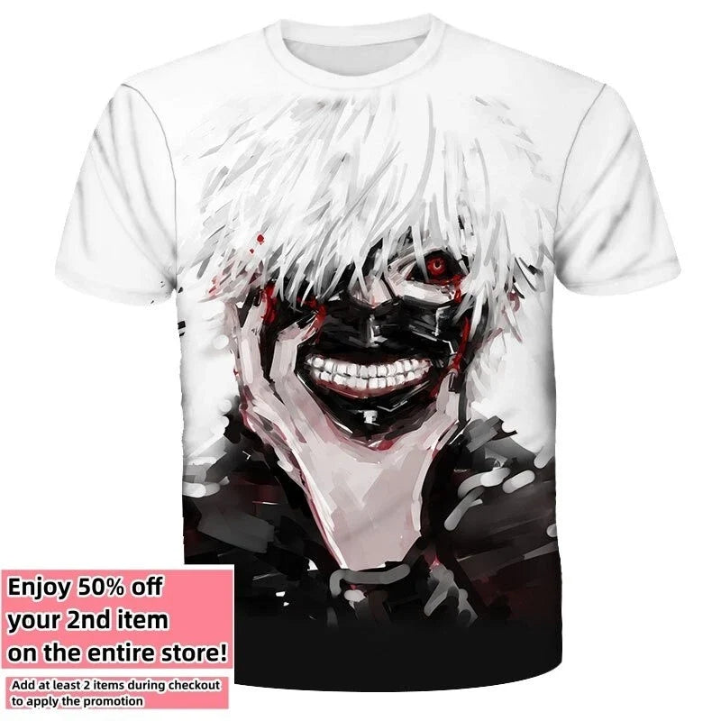 Tokyo Ghoul Anime Manga T-Shirt Double-Sided Adult Men's Size Large Medium Small Unisex T-shirt, Sweatshirt, Hoodie, Long Sleeve Tee - T-Shirt, Sweatshirt, Hoodie