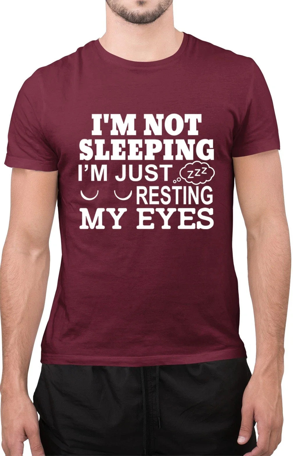 Funny I'm Not Sleeping I'm Just Resting My Eyes Sarcastic Dad T-Shirt Unisex T-shirt, Sweatshirt, Hoodie, Long Sleeve Tee - T-Shirt, Sweatshirt, Hoodie