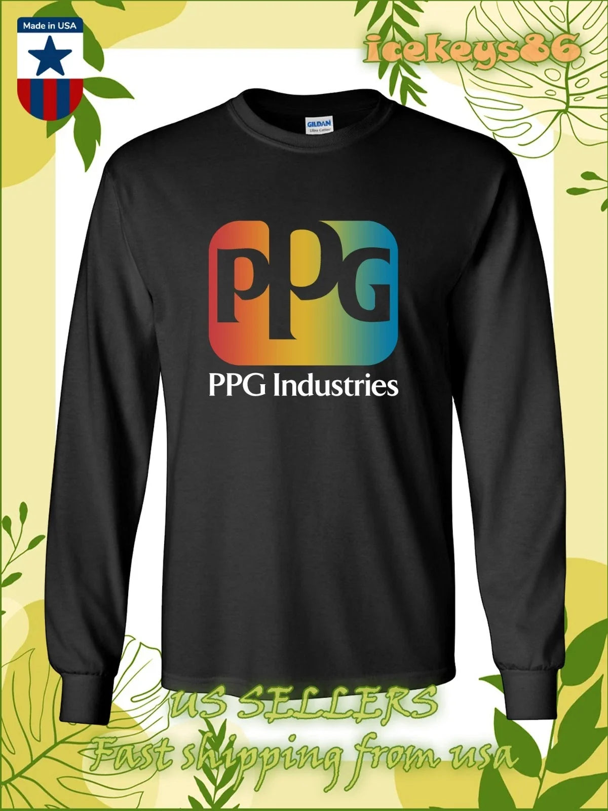 New Tee Shirt PPG Industries Logo Men's Long Sleeve T-Shirt American T-Shirt Unisex T-shirt, Sweatshirt, Hoodie, Long Sleeve Tee - T-Shirt, Sweatshirt, Hoodie