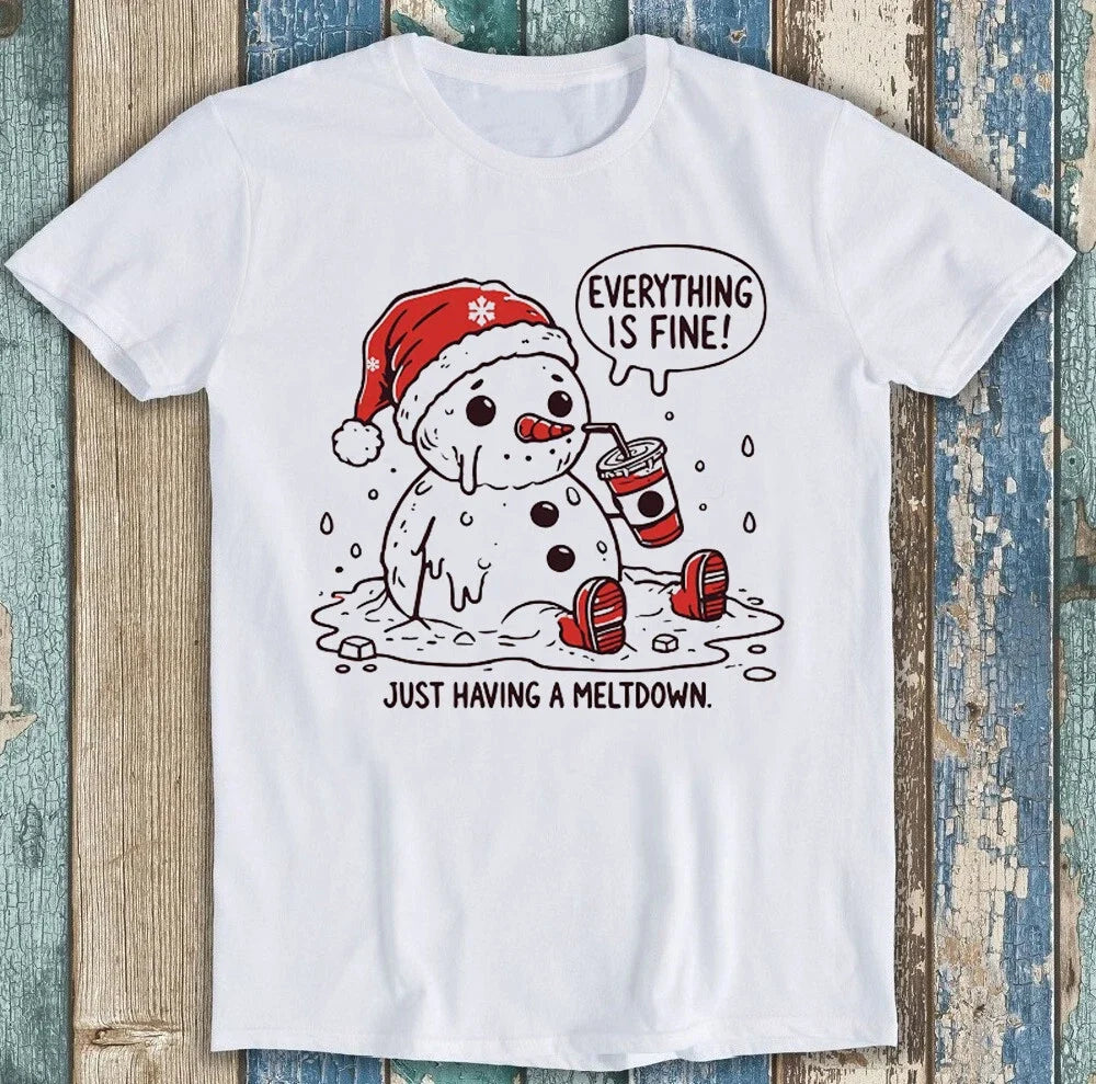 Just Having a Meltdown Snowman  Everything Is Fine Christmas Funny T Shirt 1885 Unisex T-shirt, Sweatshirt, Hoodie, Long Sleeve Tee - T-Shirt, Sweatshirt, Hoodie