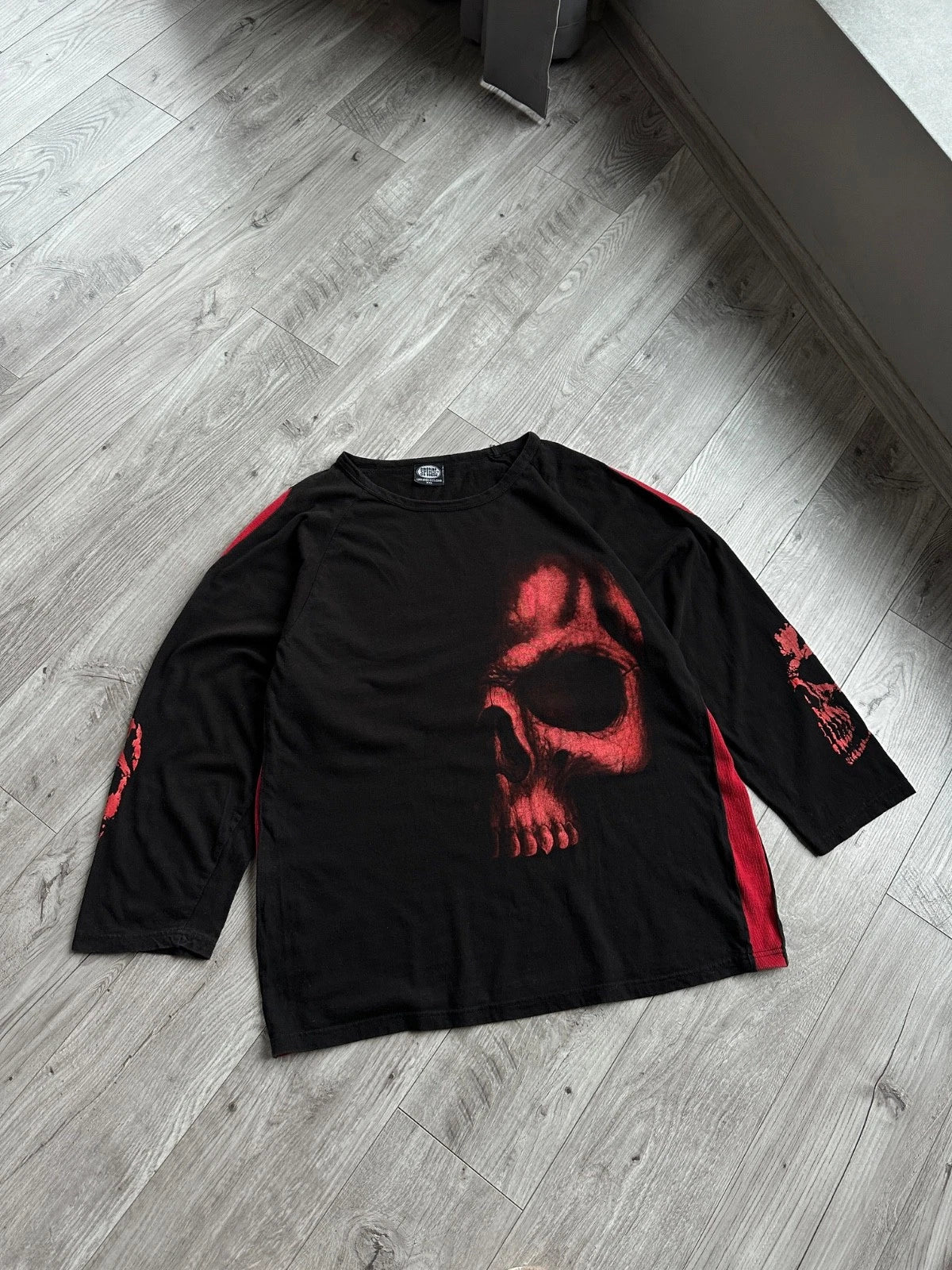 Vintage Spiral Punk Skull Print Avant Gard Y2K Long sleeve t shirt Size: XXL Unisex T-shirt, Sweatshirt, Hoodie, Long Sleeve Tee - T-Shirt, Sweatshirt, Hoodie