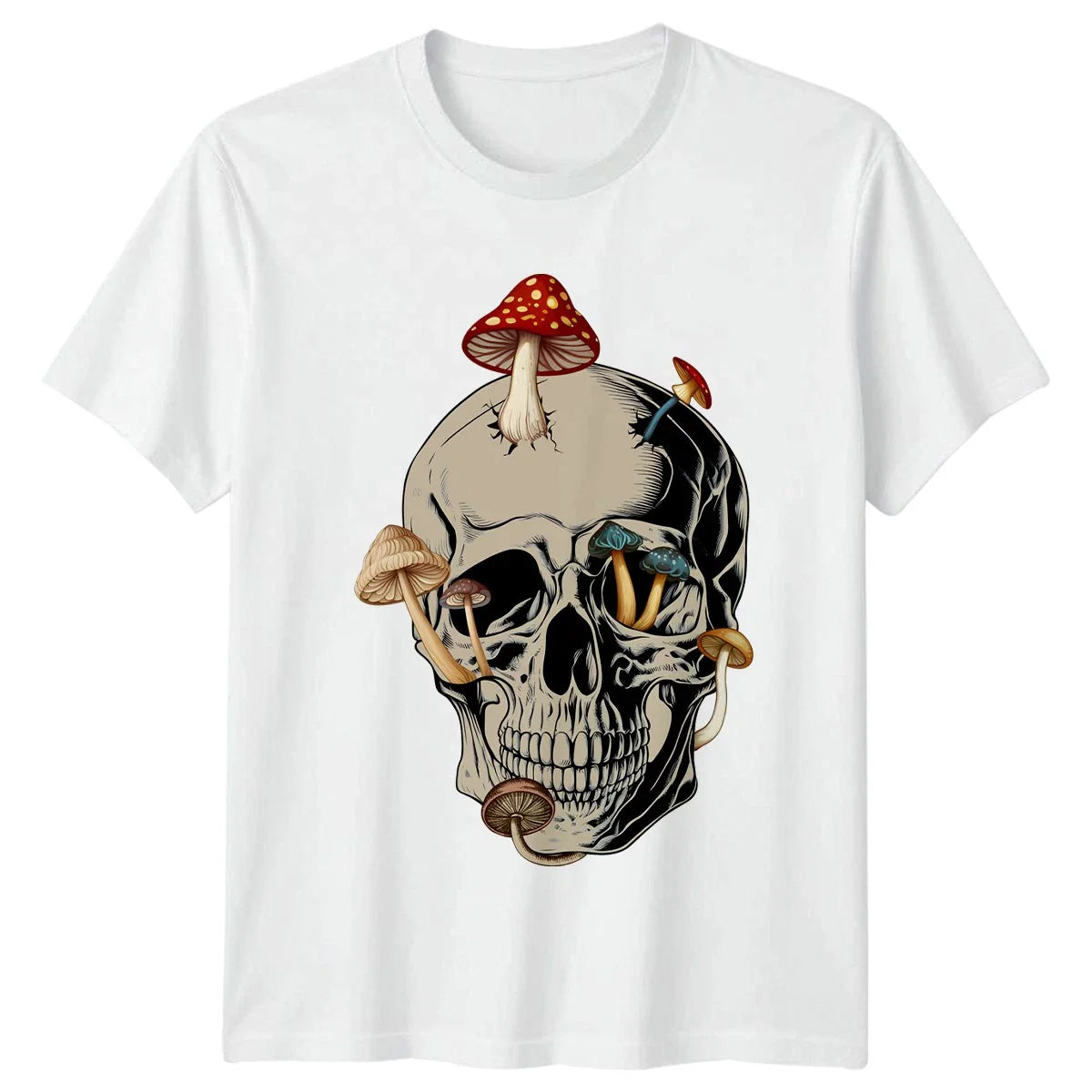Growth Within Decay Skull Mushroom T-Shirt Mycology Art Gothic Nature Unisex T-shirt, Sweatshirt, Hoodie, Long Sleeve Tee - T-Shirt, Sweatshirt, Hoodie