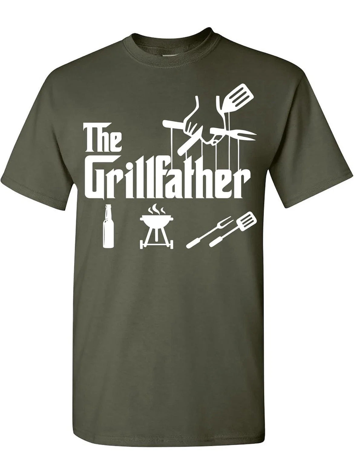 The Grillfather T Shirt BBQ Meat Grill Cooking Joke Tee Gifts for Dad Green XL Unisex T-shirt, Sweatshirt, Hoodie, Long Sleeve Tee - T-Shirt, Sweatshirt, Hoodie