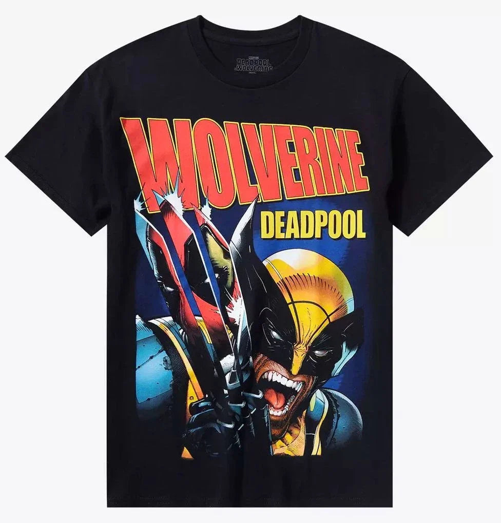 Deadpool & Wolverine Mens T-Shirt - Deadpool Reflects in Wolvy Claws Jumbo Print Unisex T-shirt, Sweatshirt, Hoodie, Long Sleeve Tee - T-Shirt, Sweatshirt, Hoodie