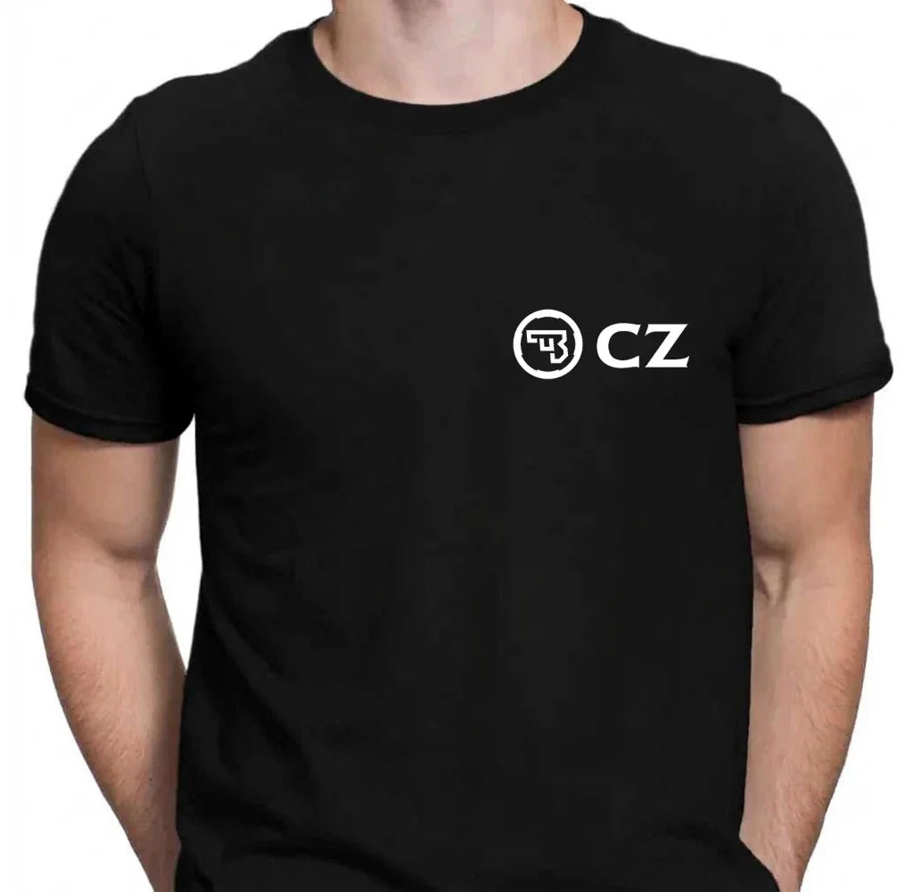 CZ Gun Logo Shirt Black Cotton Tee Streetwear for Fan Gift Unisex T-shirt, Sweatshirt, Hoodie, Long Sleeve Tee - T-Shirt, Sweatshirt, Hoodie