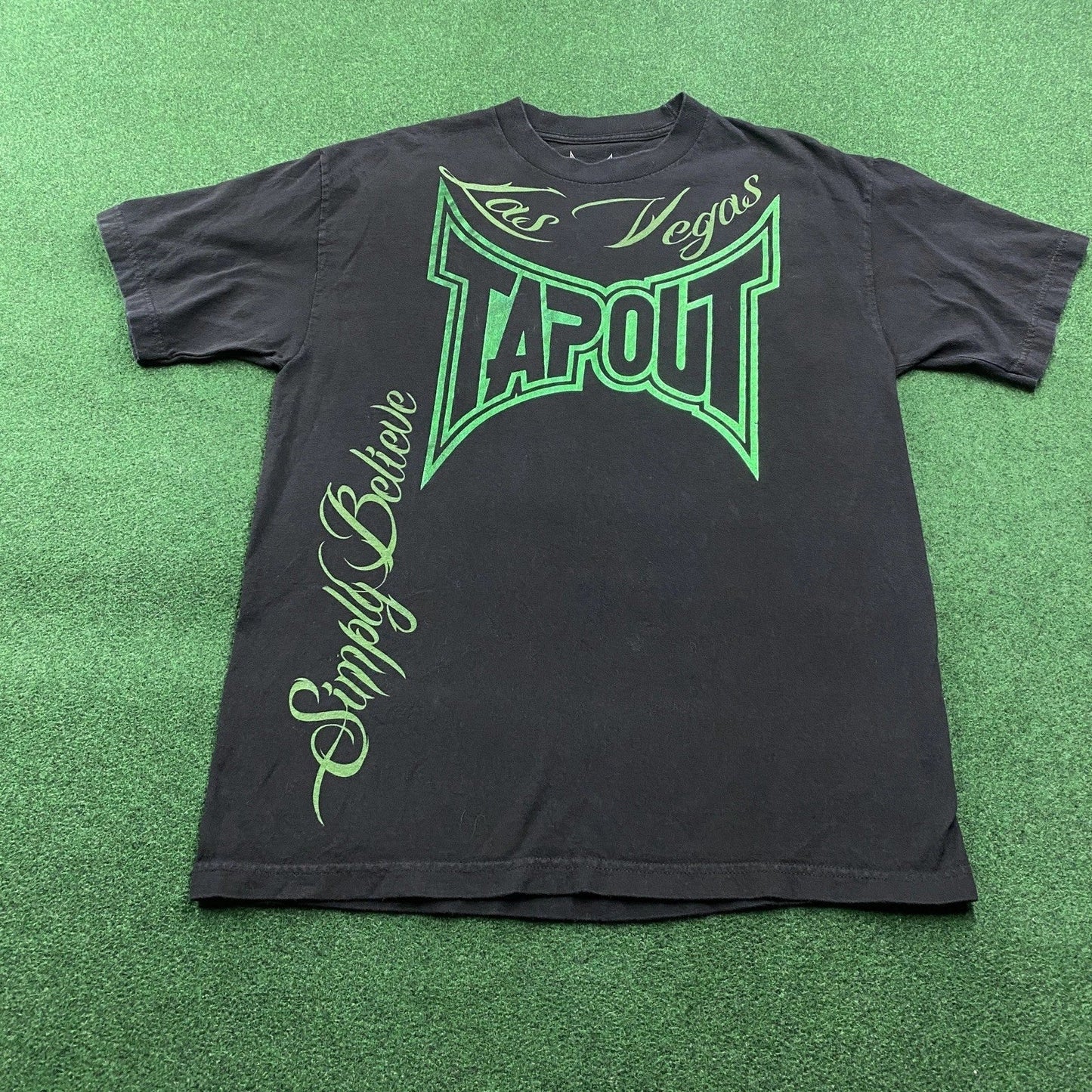 Vintage TAPOUT Shirt Mens L Black Y2K Simply Believe Las Vegas Punk Grunge Tee Unisex T-shirt, Sweatshirt, Hoodie, Long Sleeve Tee - T-Shirt, Sweatshirt, Hoodie