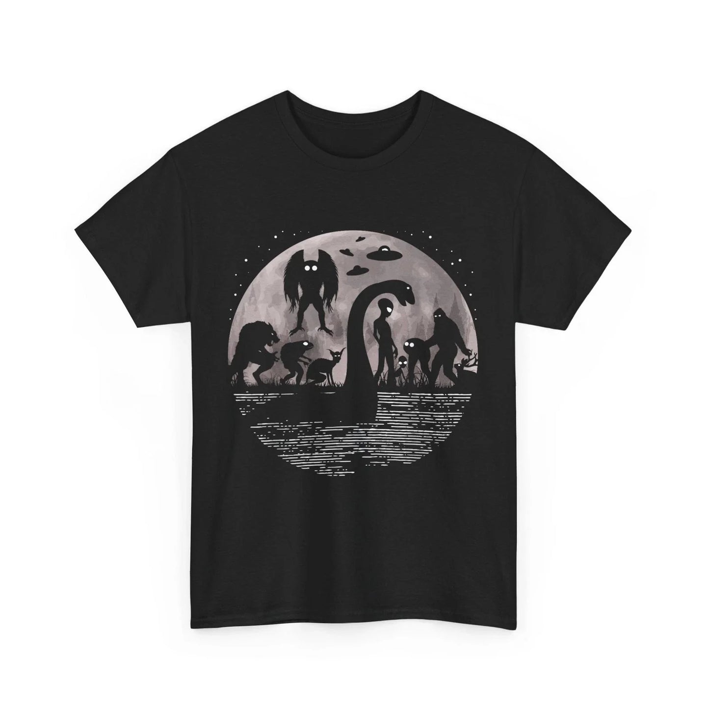 Bigfoot Loch Ness Monster Mothman And Aliens! Funny Cryptid T-Shirt Unisex T-shirt, Sweatshirt, Hoodie, Long Sleeve Tee - T-Shirt, Sweatshirt, Hoodie