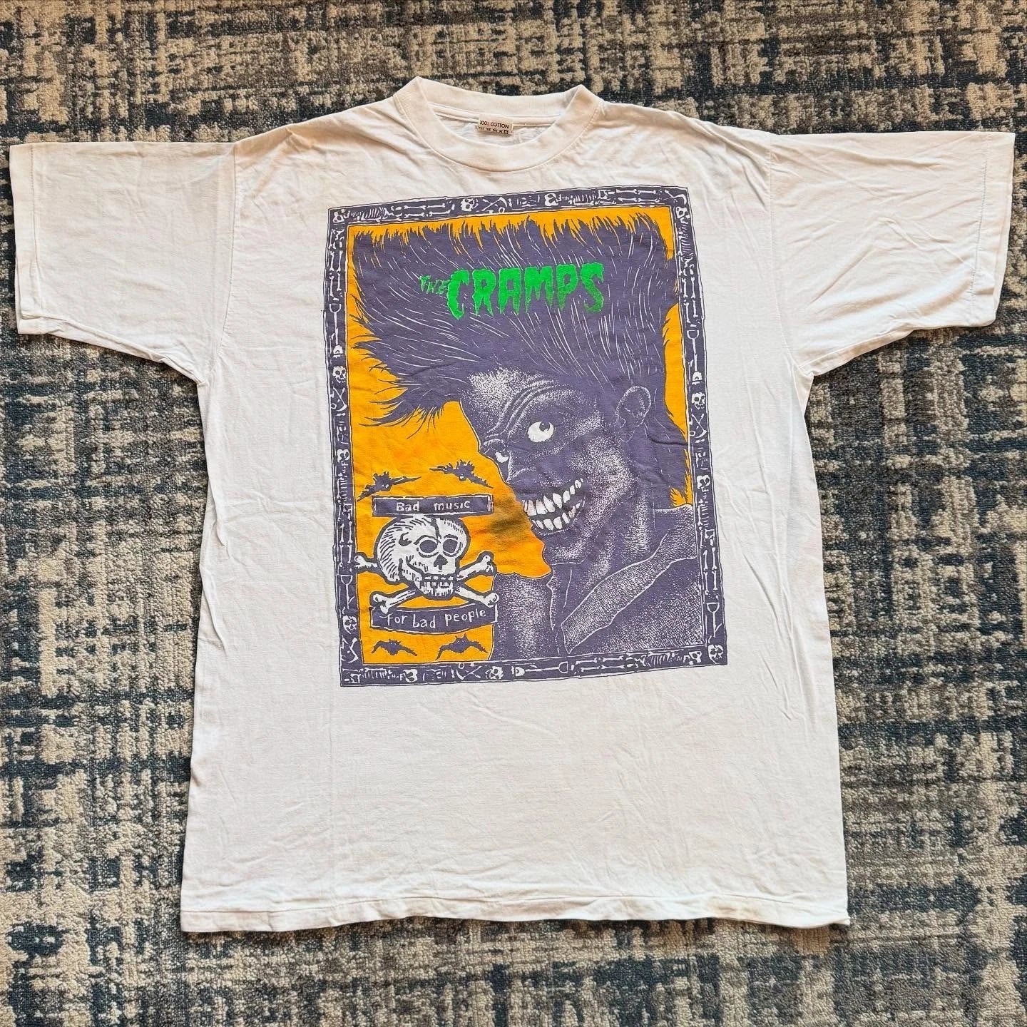 90s THE CRAMPS BAD MUSIC FOR BAD PEOPLE Vintage T-Shirt Reprint Unisex T-shirt, Sweatshirt, Hoodie, Long Sleeve Tee - T-Shirt, Sweatshirt, Hoodie