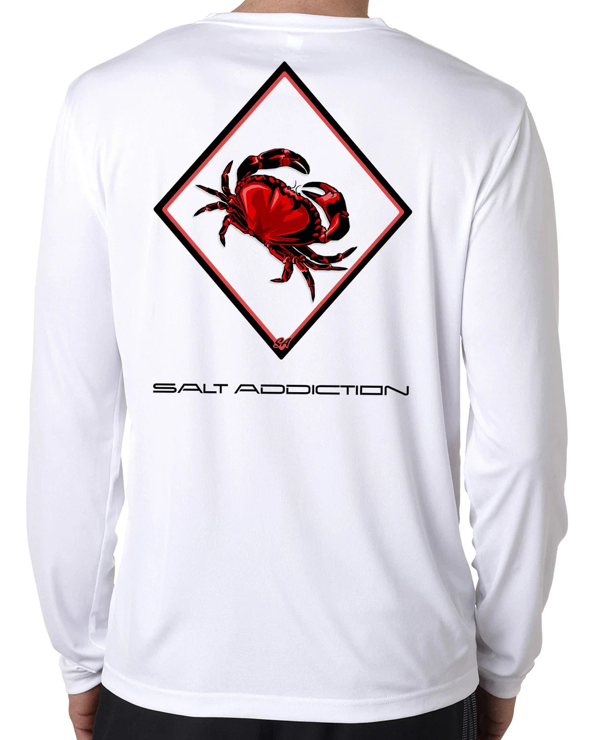 Salt Addiction life microfiber crab crabbing fishing long sleeve t shirt 50+ uv Unisex T-shirt, Sweatshirt, Hoodie, Long Sleeve Tee - T-Shirt, Sweatshirt, Hoodie