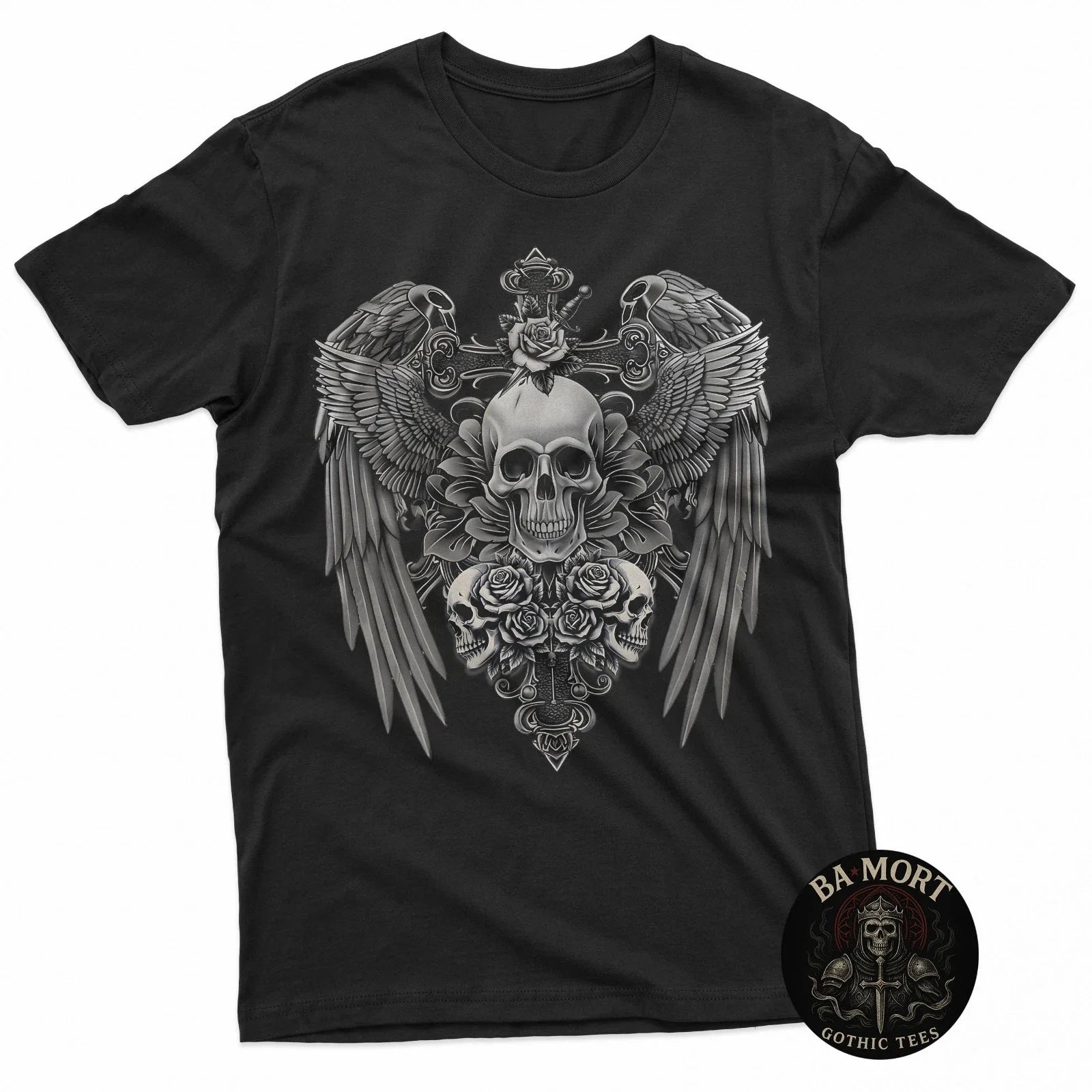 Funny Y2K Grunge Aesthetic Wings Alt Goth Skull Cross Gothic T-Shirt Unisex T-shirt, Sweatshirt, Hoodie, Long Sleeve Tee - T-Shirt, Sweatshirt, Hoodie